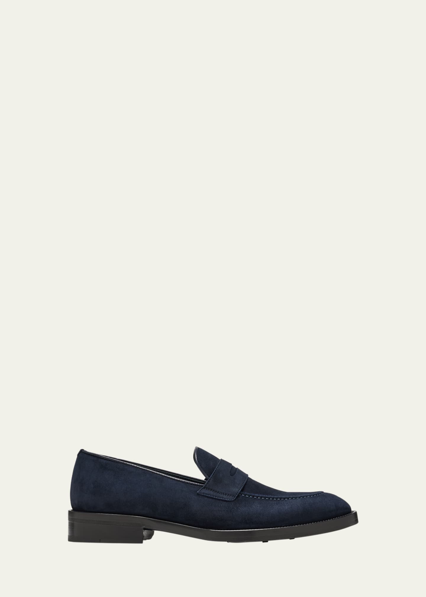 Brioni Men's Lukas Suede Penny Loafers Image 1 of 5