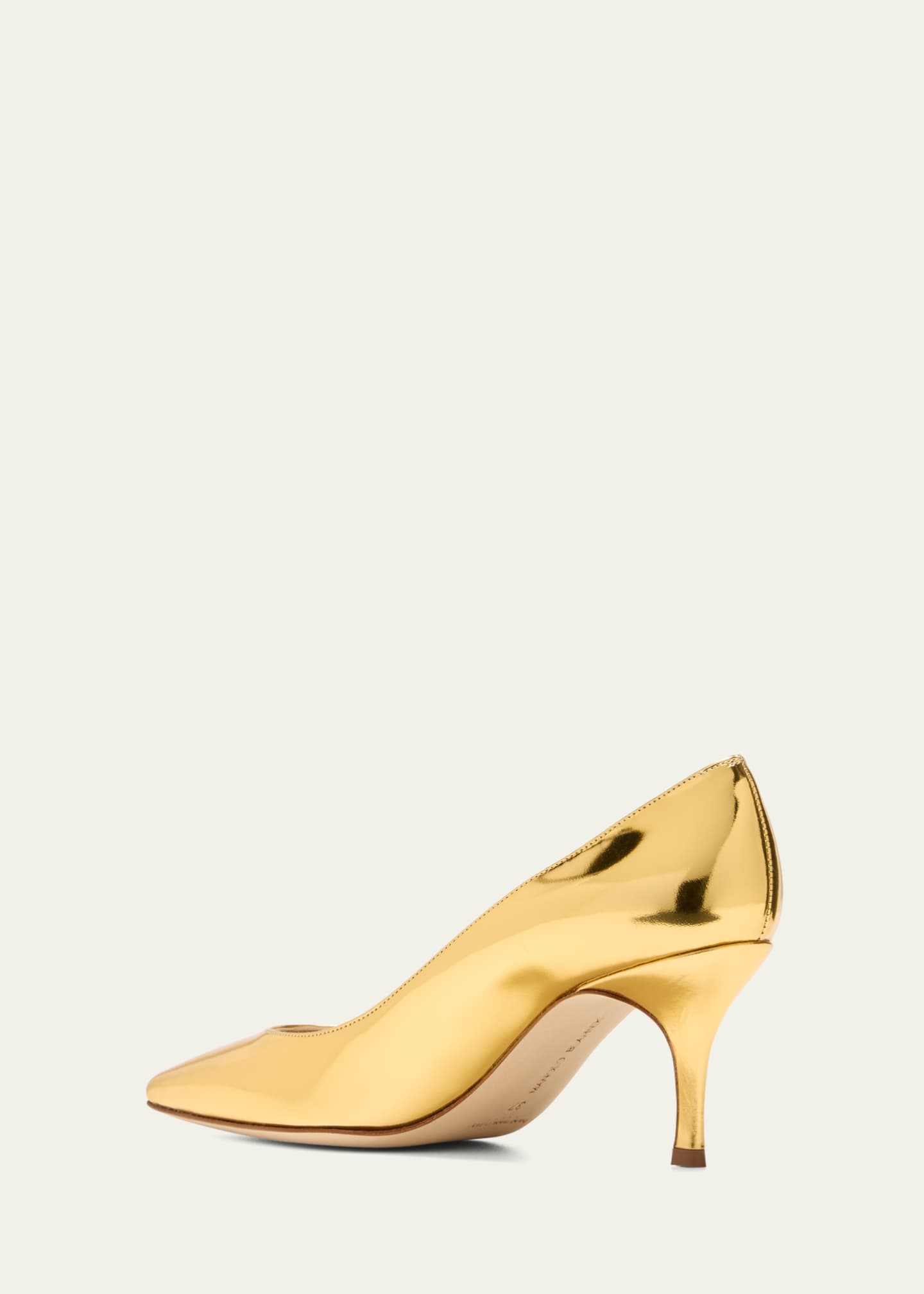 Manolo Blahnik Kietta Metallic Leather Stiletto Pumps Image 2 of 3