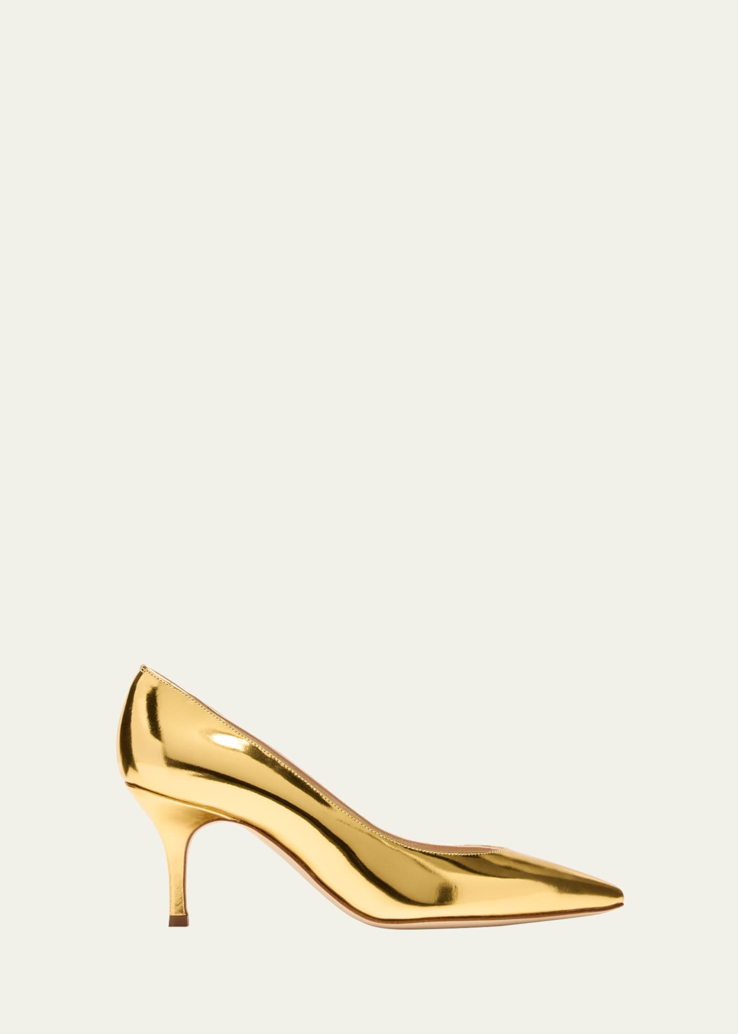 Manolo Blahnik Kietta Metallic Leather Stiletto Pumps Image 1 of 3