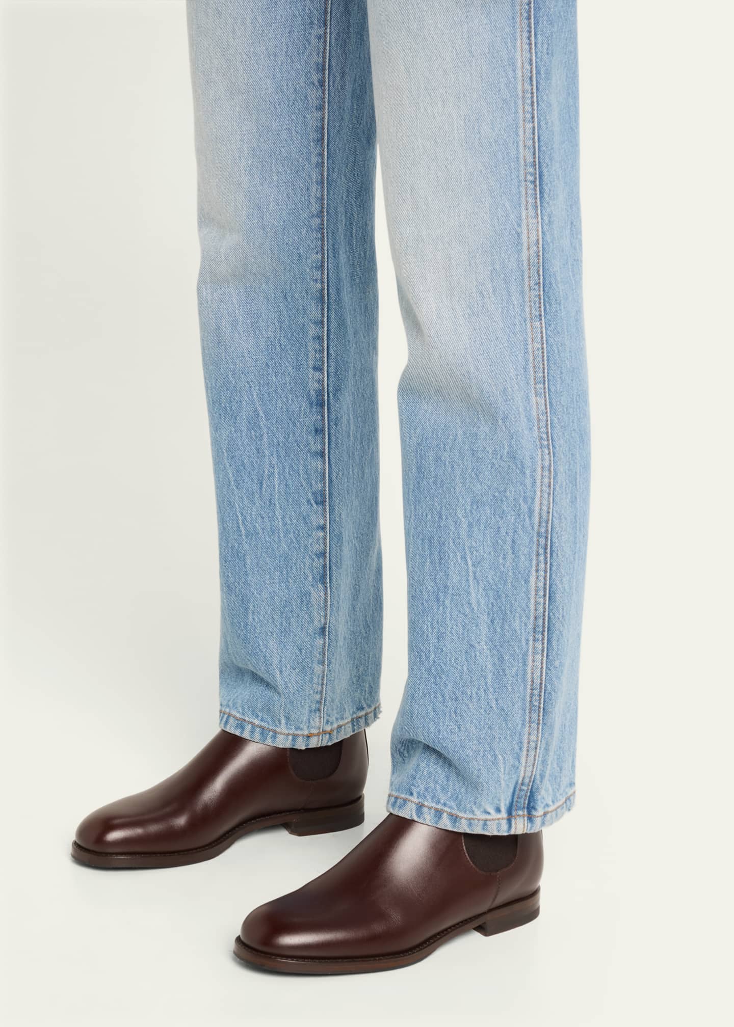 Manolo Blahnik Calfskin Leather Chelsea Booties Image 2 of 5