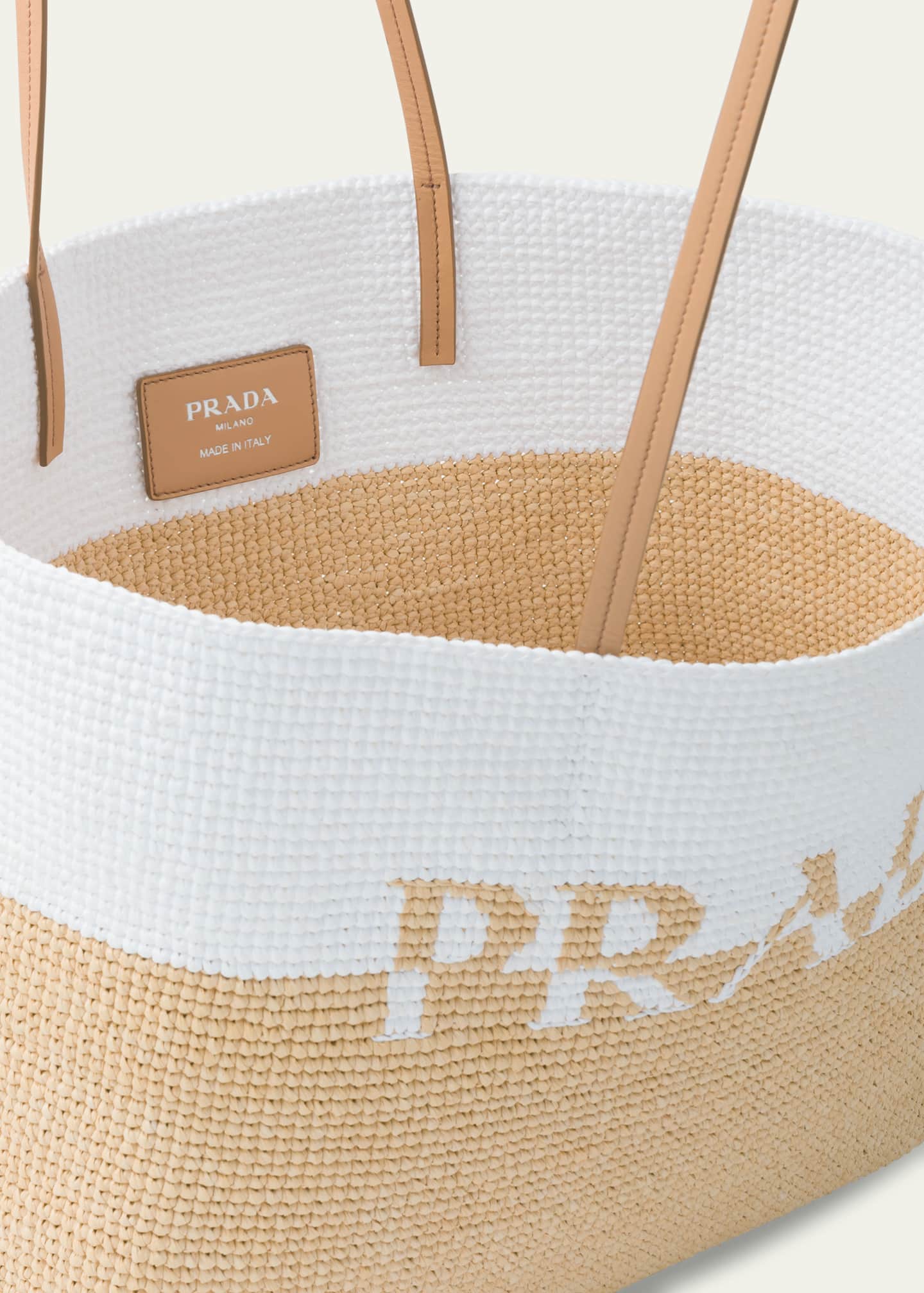 Prada Logo Two-Tone Tote Bag Image 4 of 5