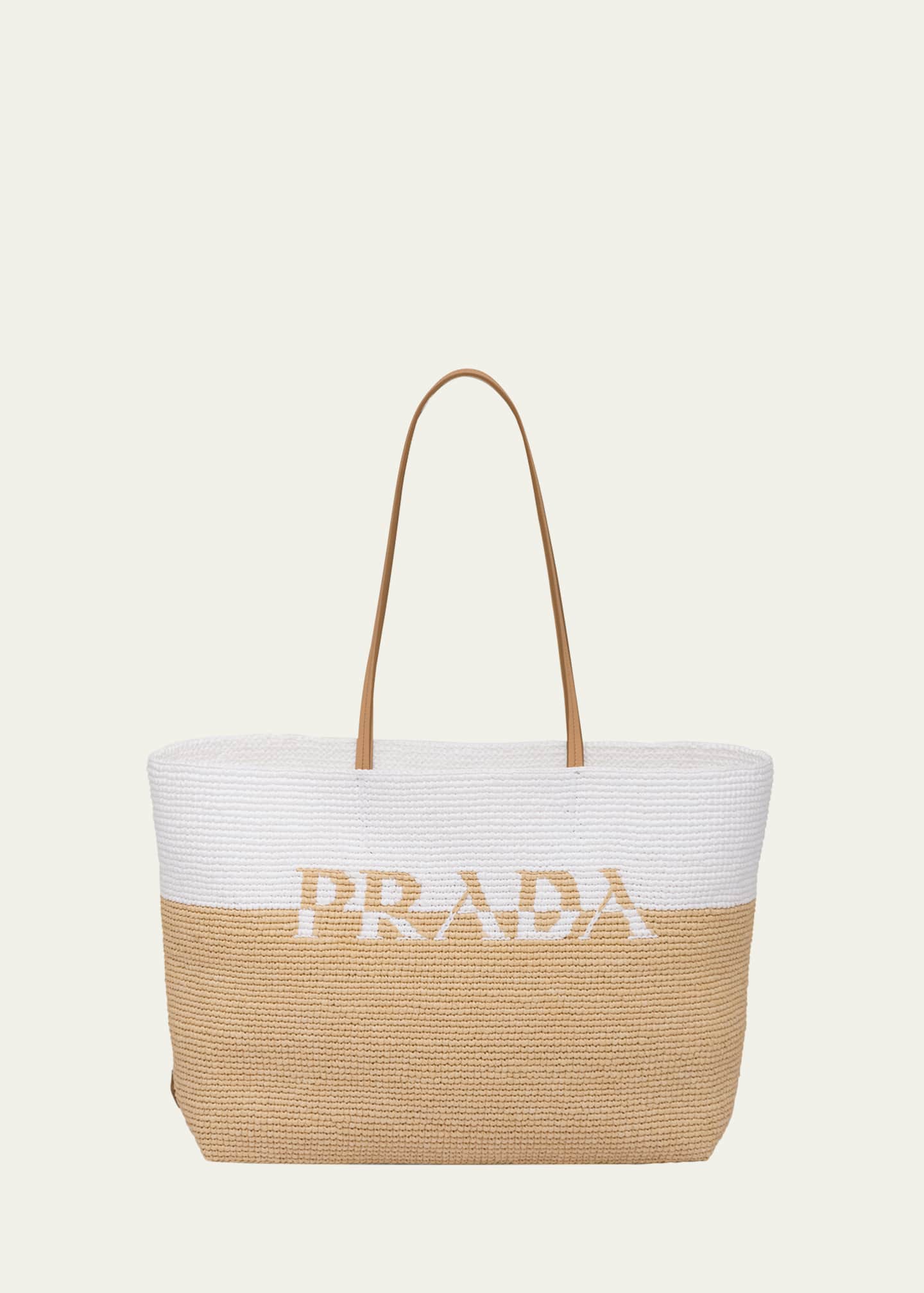 Prada Logo Two-Tone Tote Bag Image 1 of 5