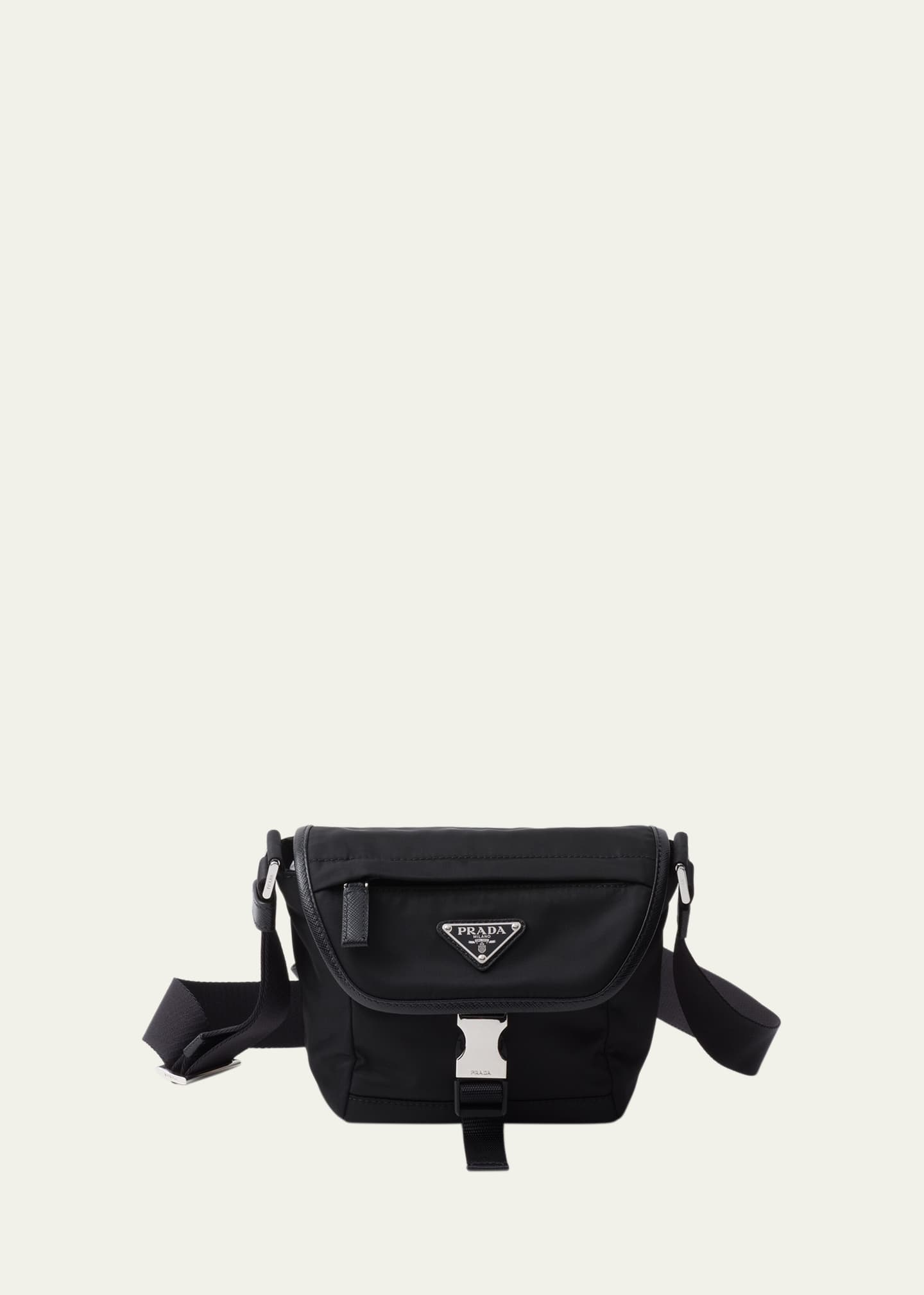 Prada vintage nylon and saffiano leather bag with strap