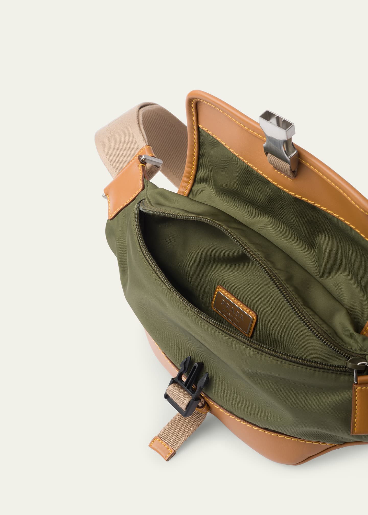 Prada Men's Re-Nylon and Leather Shoulder Bag Image 4 of 4
