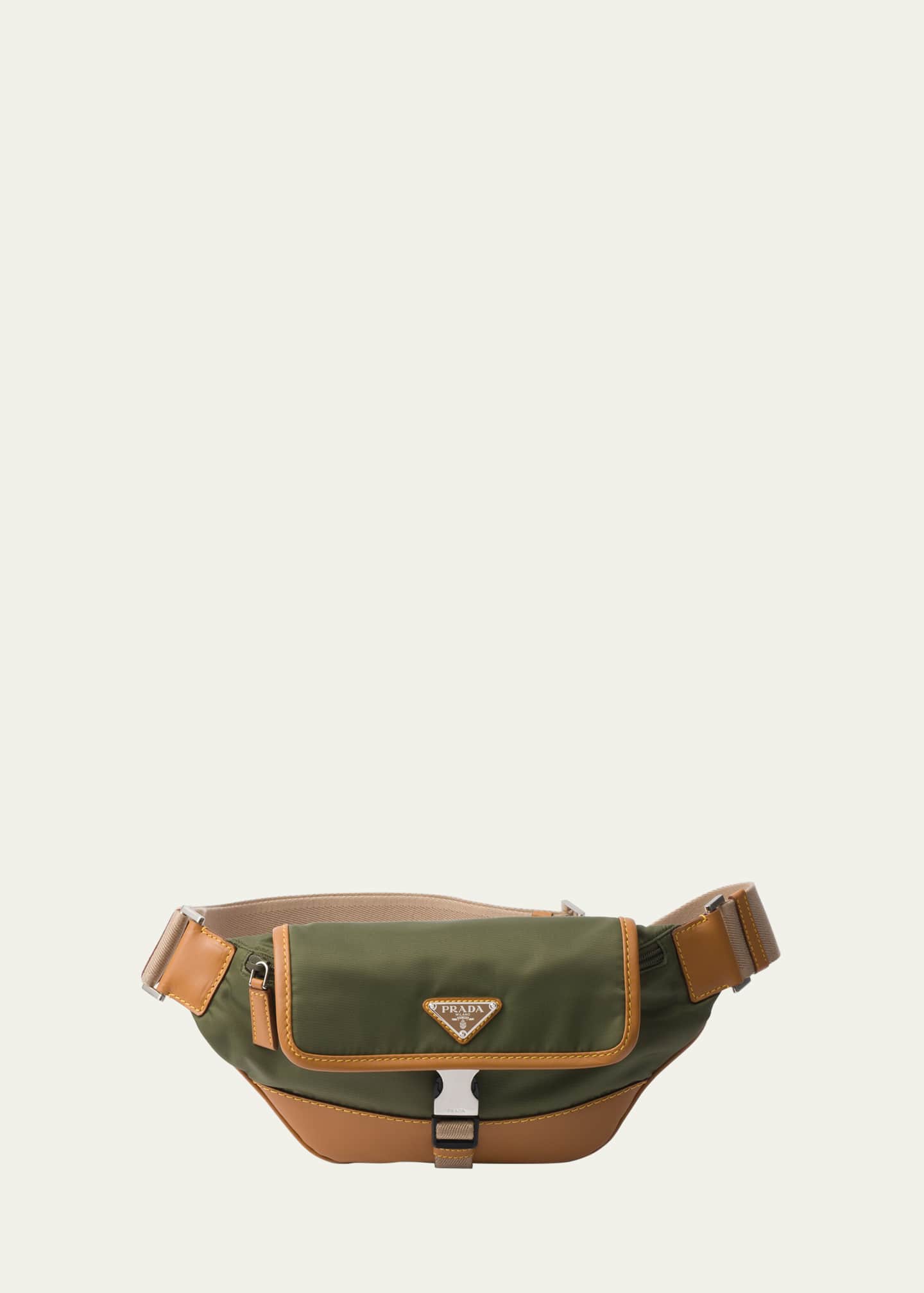 Prada Men's Re-Nylon and Leather Shoulder Bag Image 1 of 4