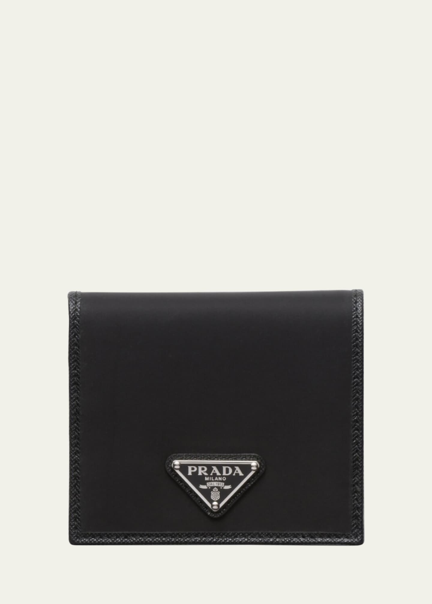 Prada Men's Nylon and Saffiano Bifold Wallet Image 1 of 3