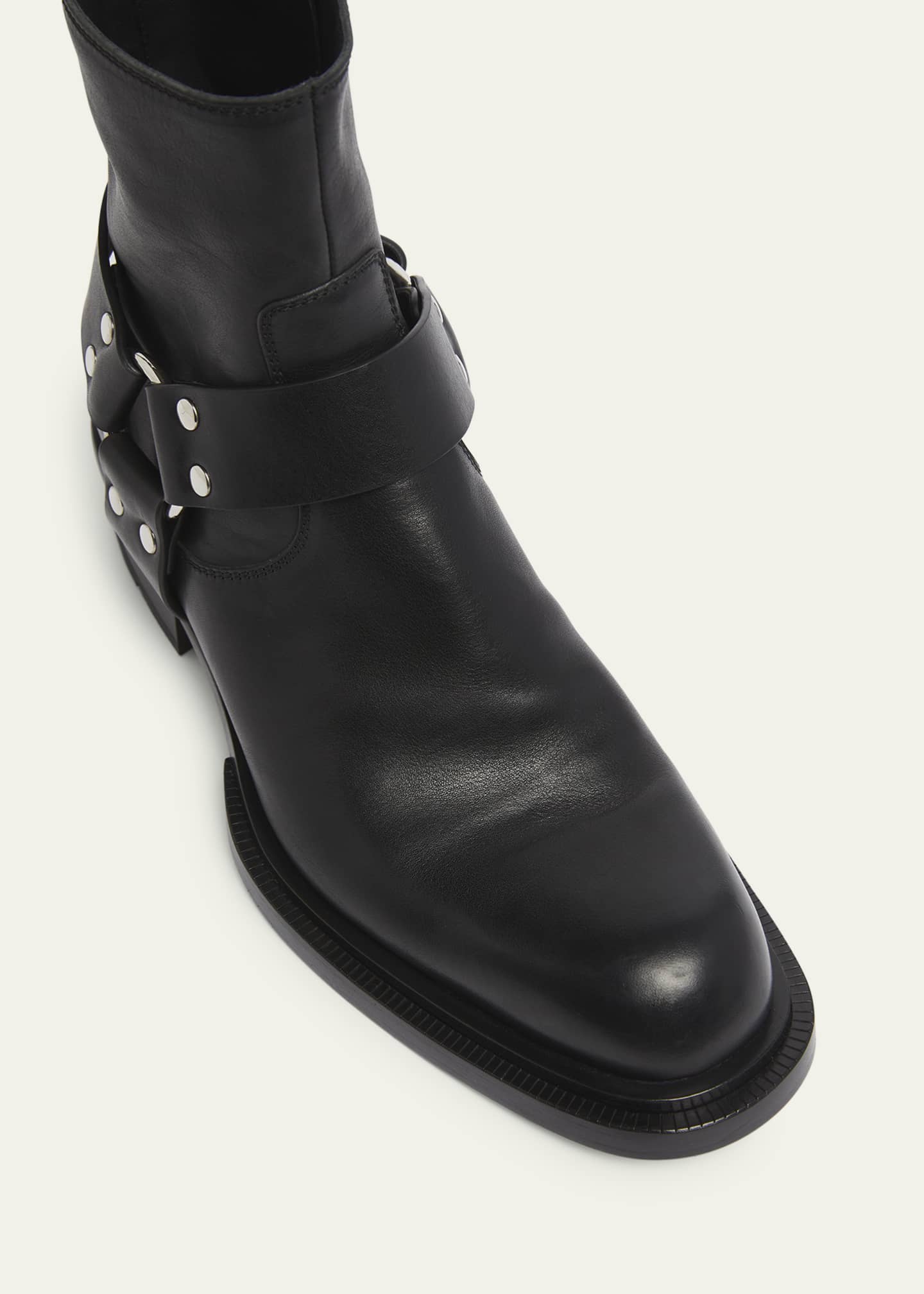 Alexander McQueen Men s Cuban Stack Leather Ankle Boots Bergdorf Goodman