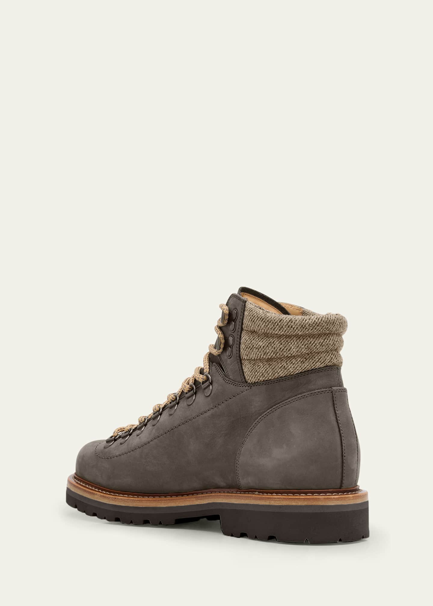 Brunello Cucinelli Men's Nubuck Alpine Hiking Boots Image 2 of 3