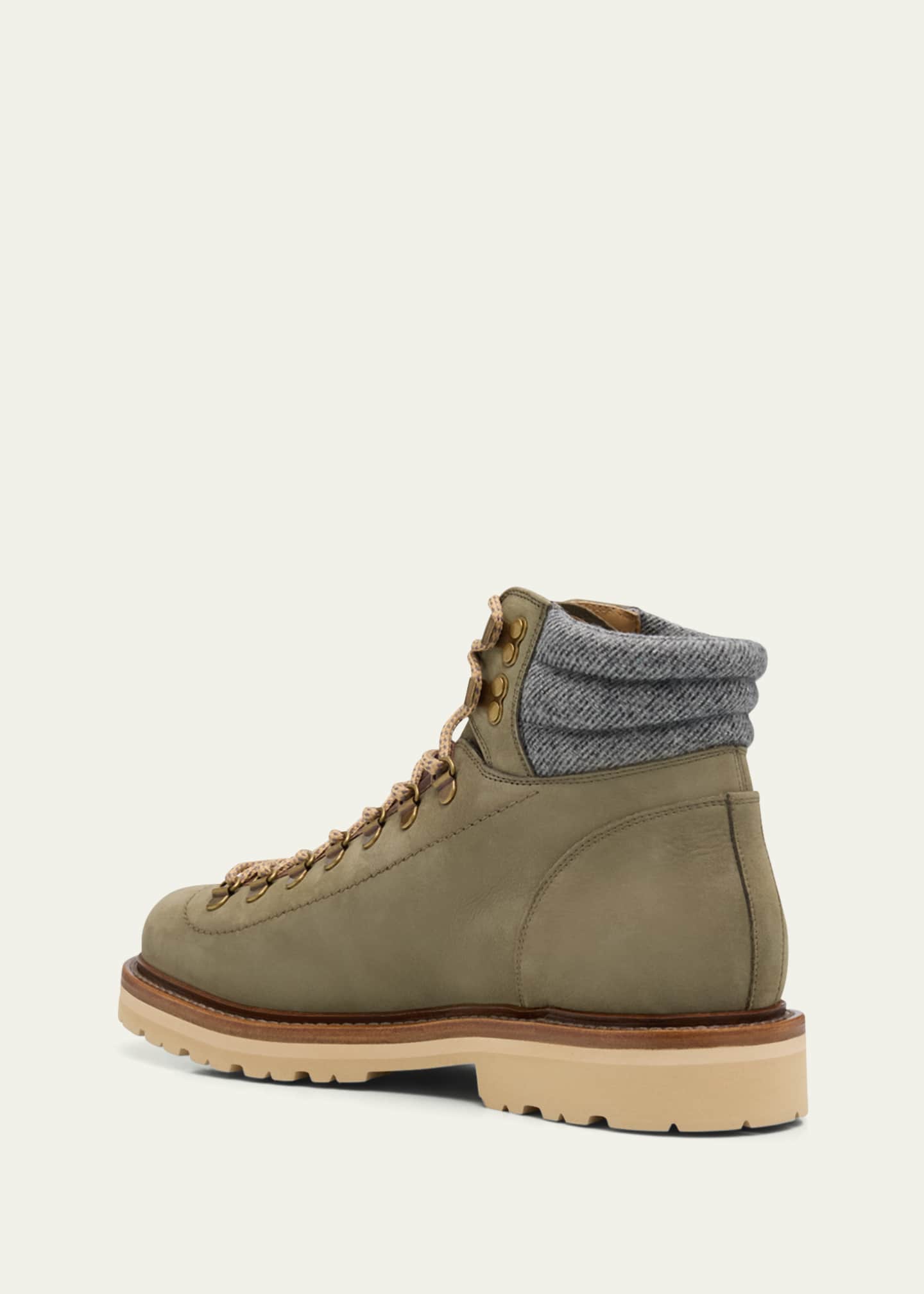 Brunello Cucinelli Men's Nubuck Alpine Hiking Boots Image 2 of 3