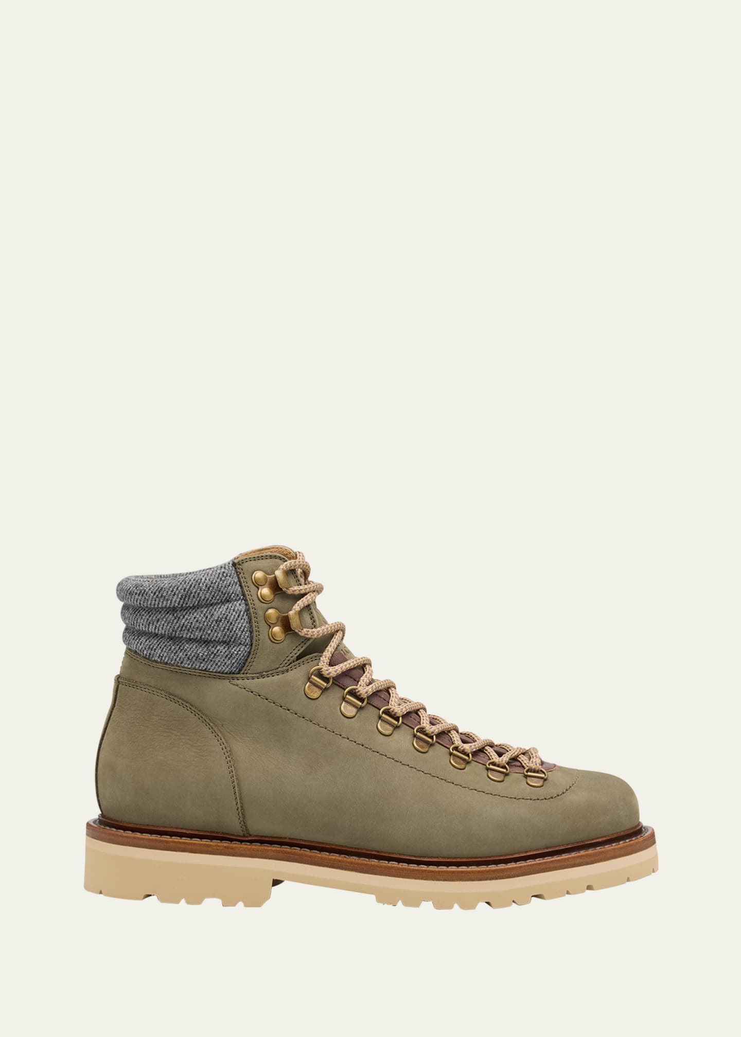 Brunello Cucinelli Men's Nubuck Alpine Hiking Boots Image 1 of 3