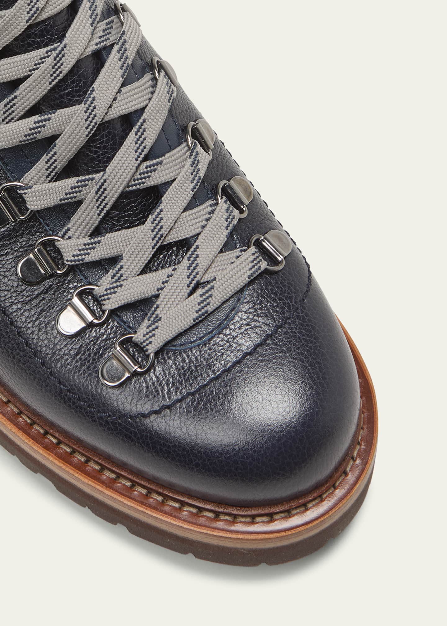 Brunello Cucinelli Men's Leather Alpine Hiking Boots Image 5 of 5
