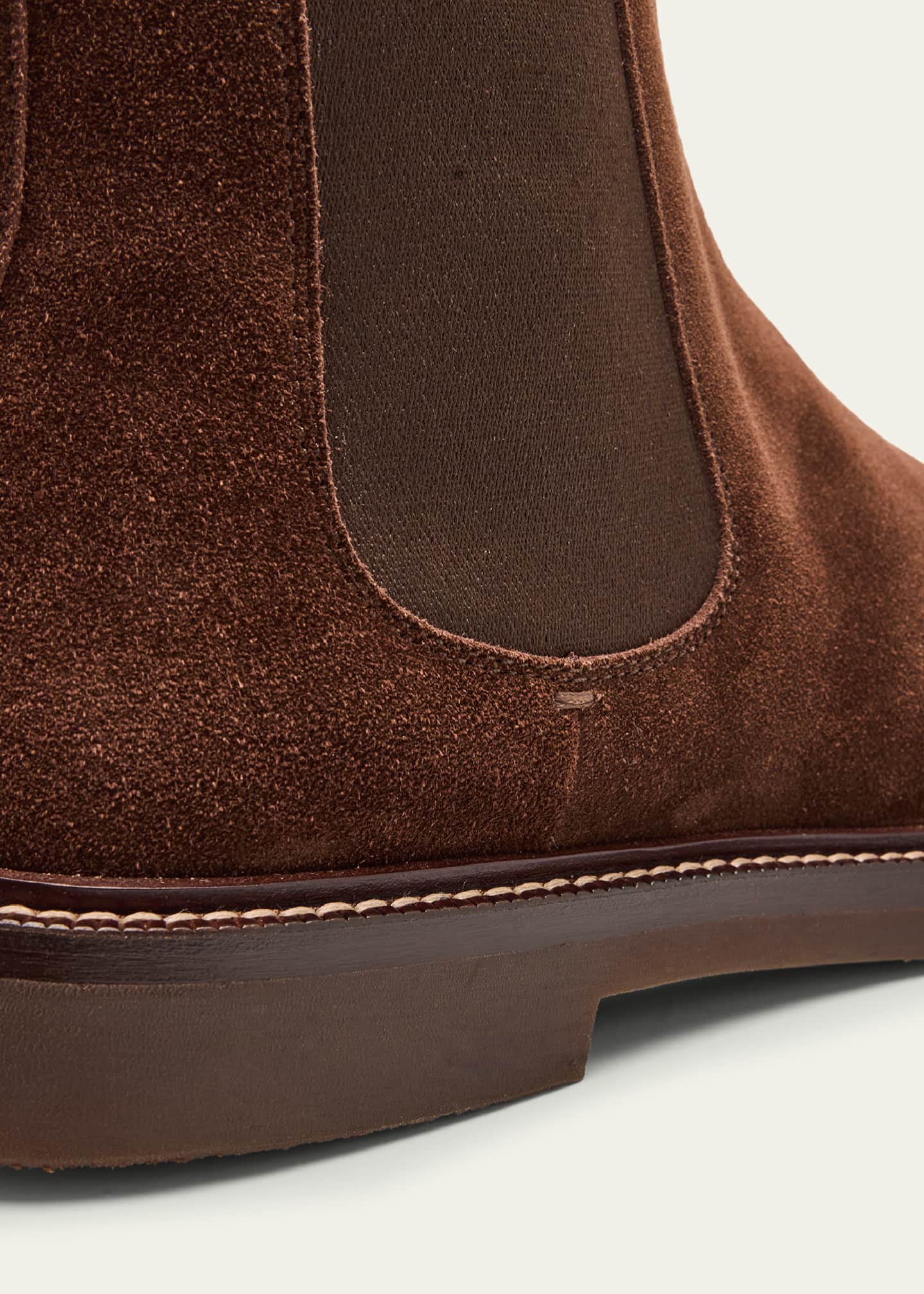 Brunello Cucinelli Men's Suede Flex-Sole Chelsea Boots Image 5 of 6