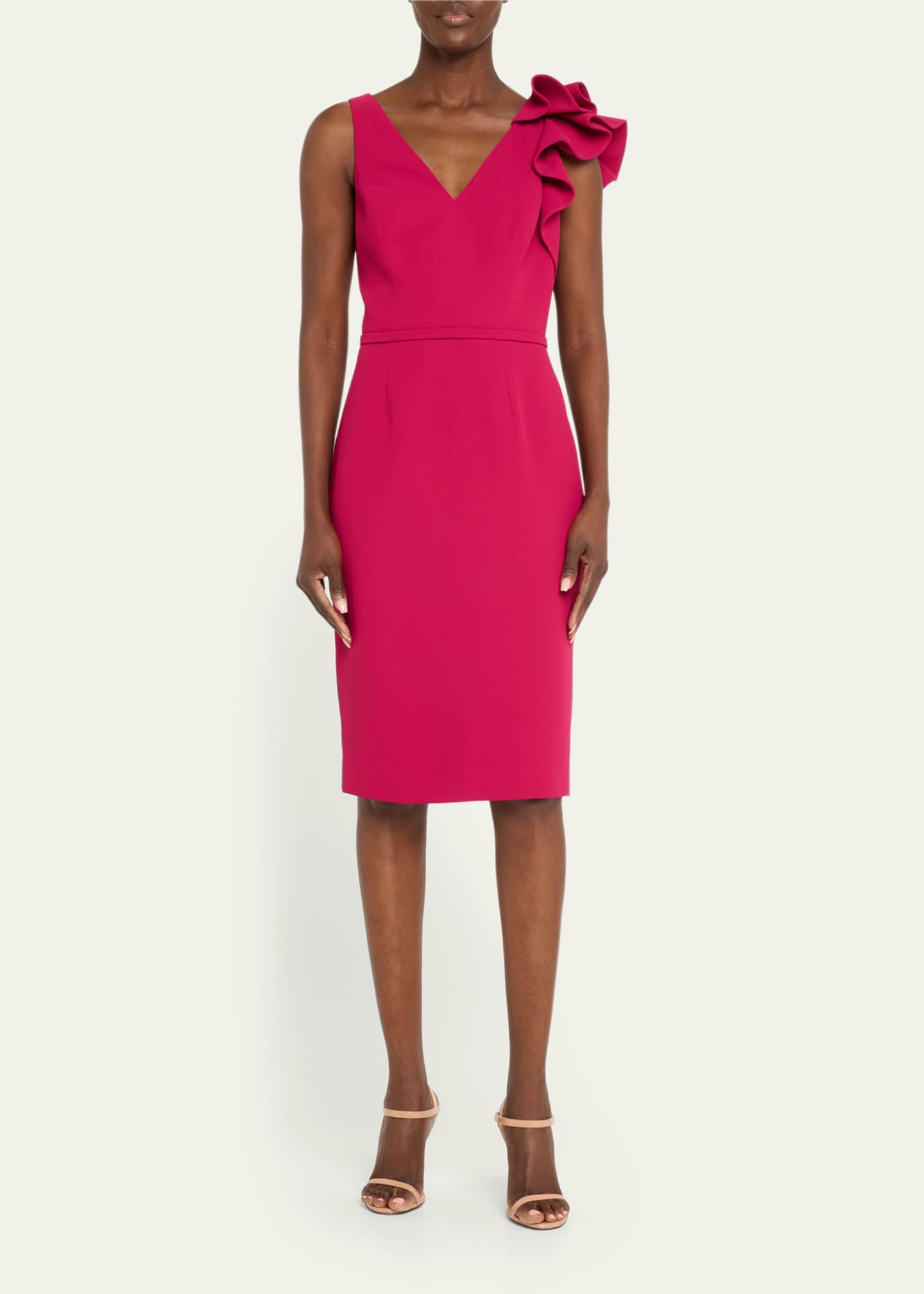 Rickie Freeman for Teri Jon Sleeveless Ruffle Crepe Dress Image 2 of 5