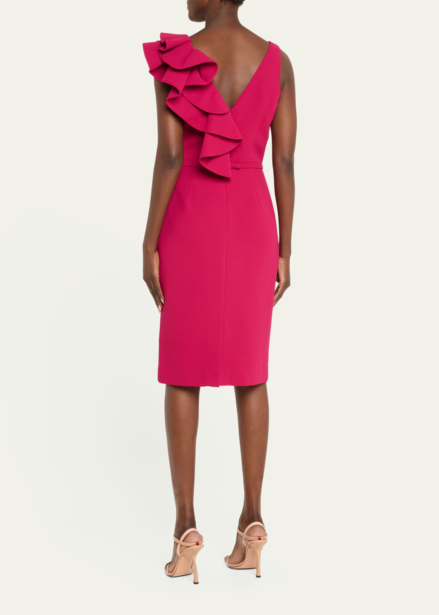 Rickie Freeman for Teri Jon Sleeveless Ruffle Crepe Dress Image 3 of 5