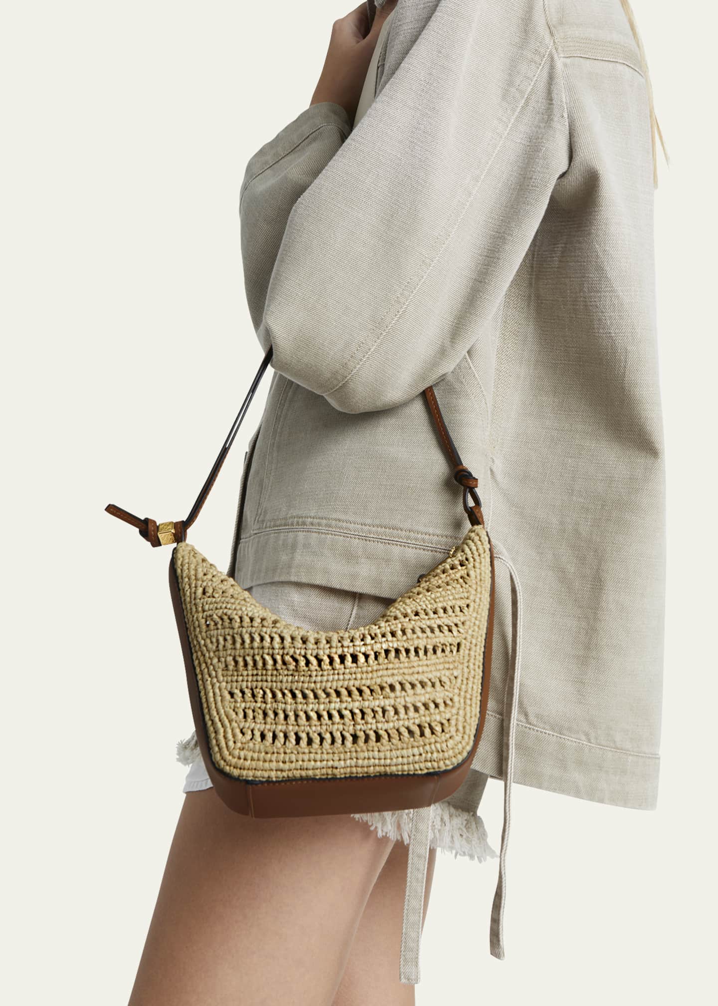 マイクラ 人気アイテム Bag Hobo Mini Hammock Ibiza Paula's x Loewe in with Raffia ショルダーバッグ