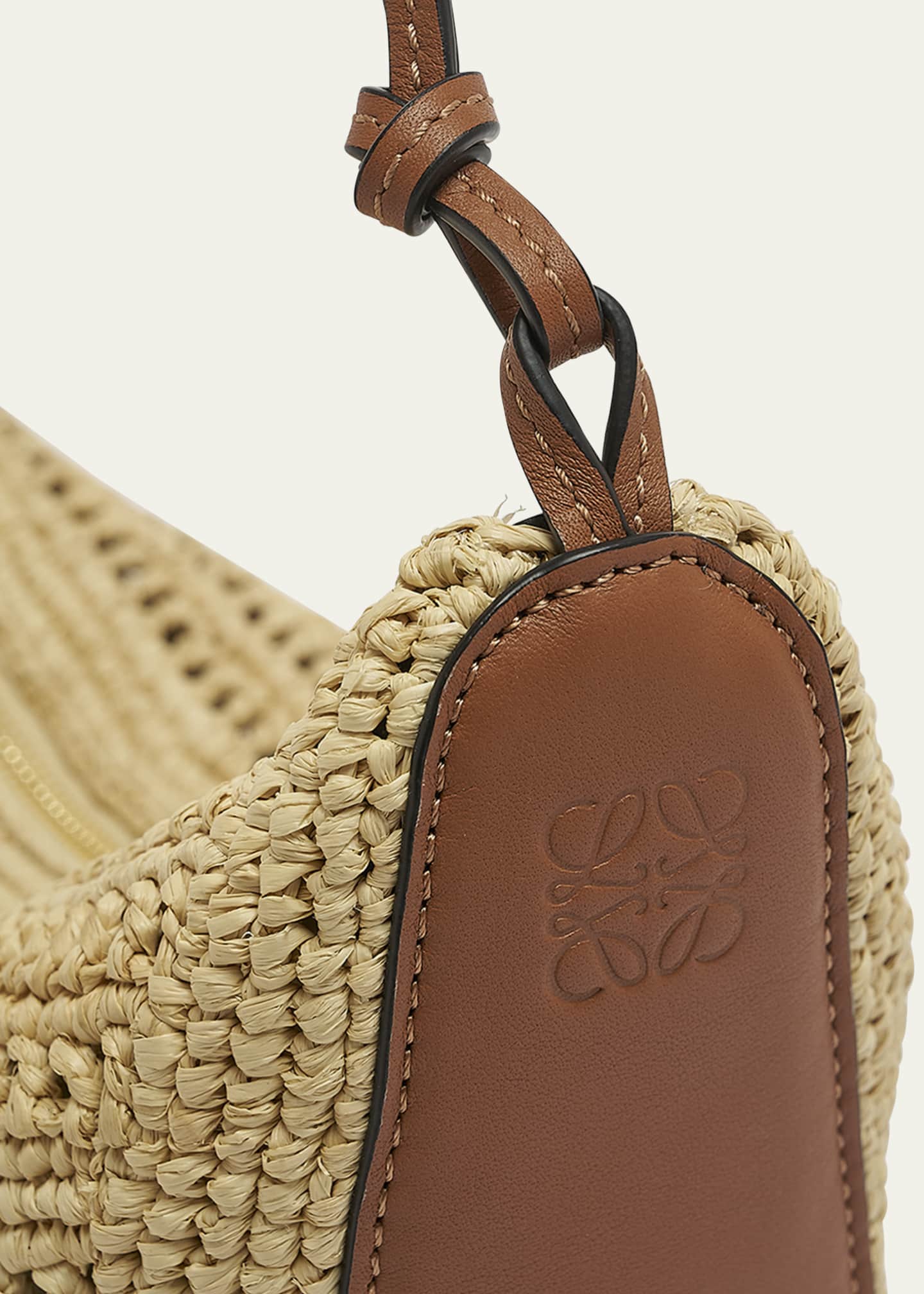 Loewe x Paula’s Ibiza Hammock Mini Hobo Bag in Raffia with Leather Strap Image 6 of 6