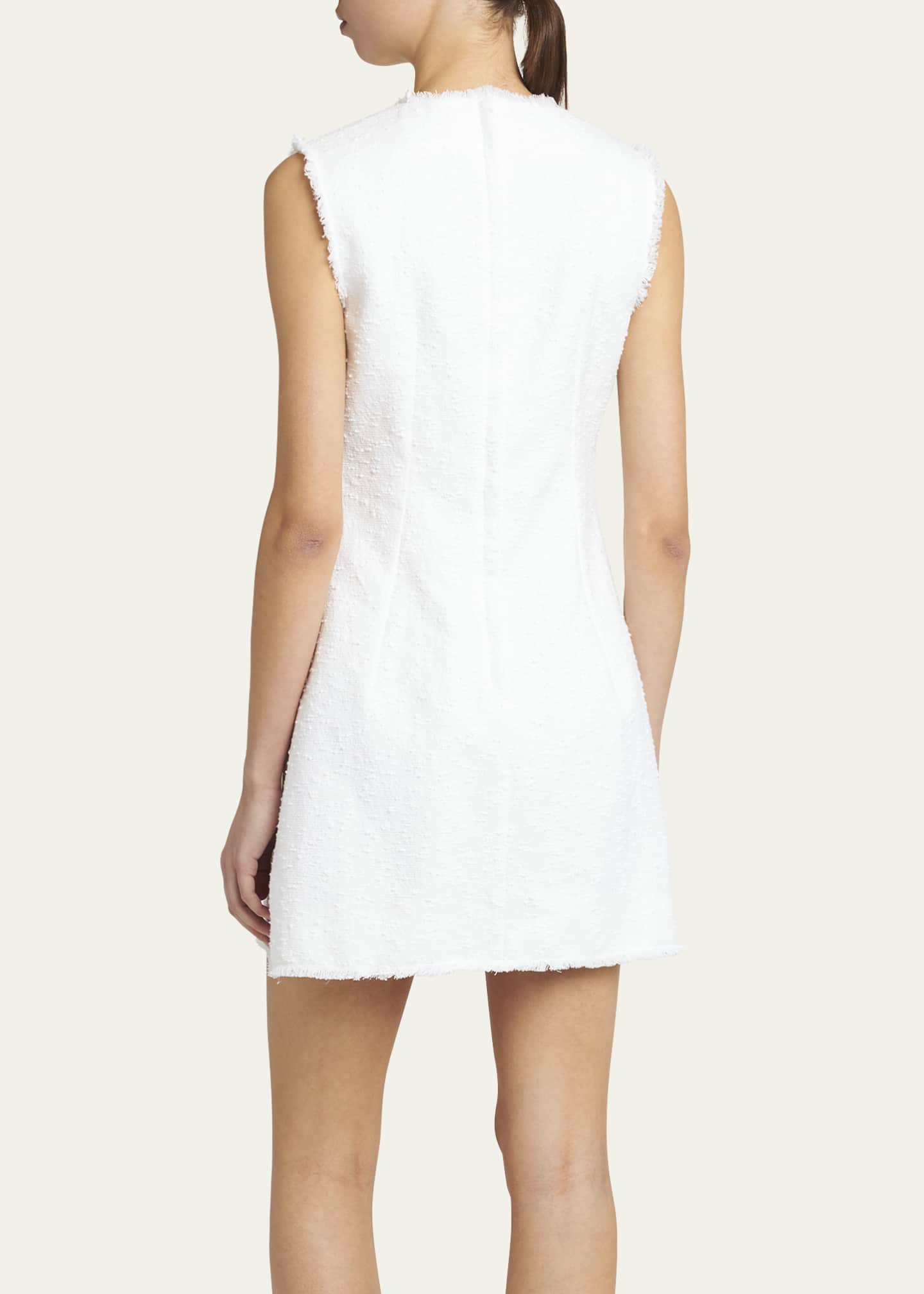 Dolce&Gabbana Rachel Linen Mini Dress with Frayed Trim Image 3 of 5