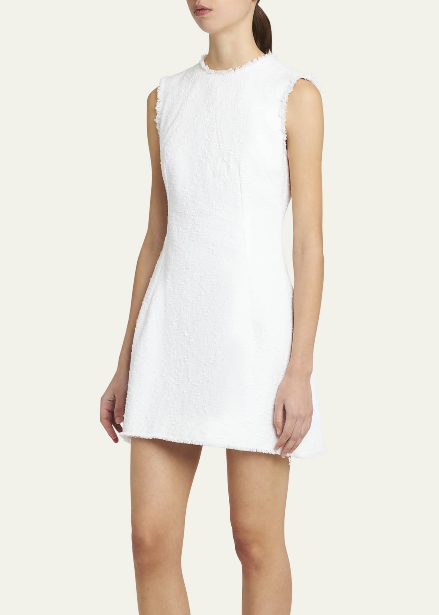 Dolce&Gabbana Rachel Linen Mini Dress with Frayed Trim Image 4 of 5