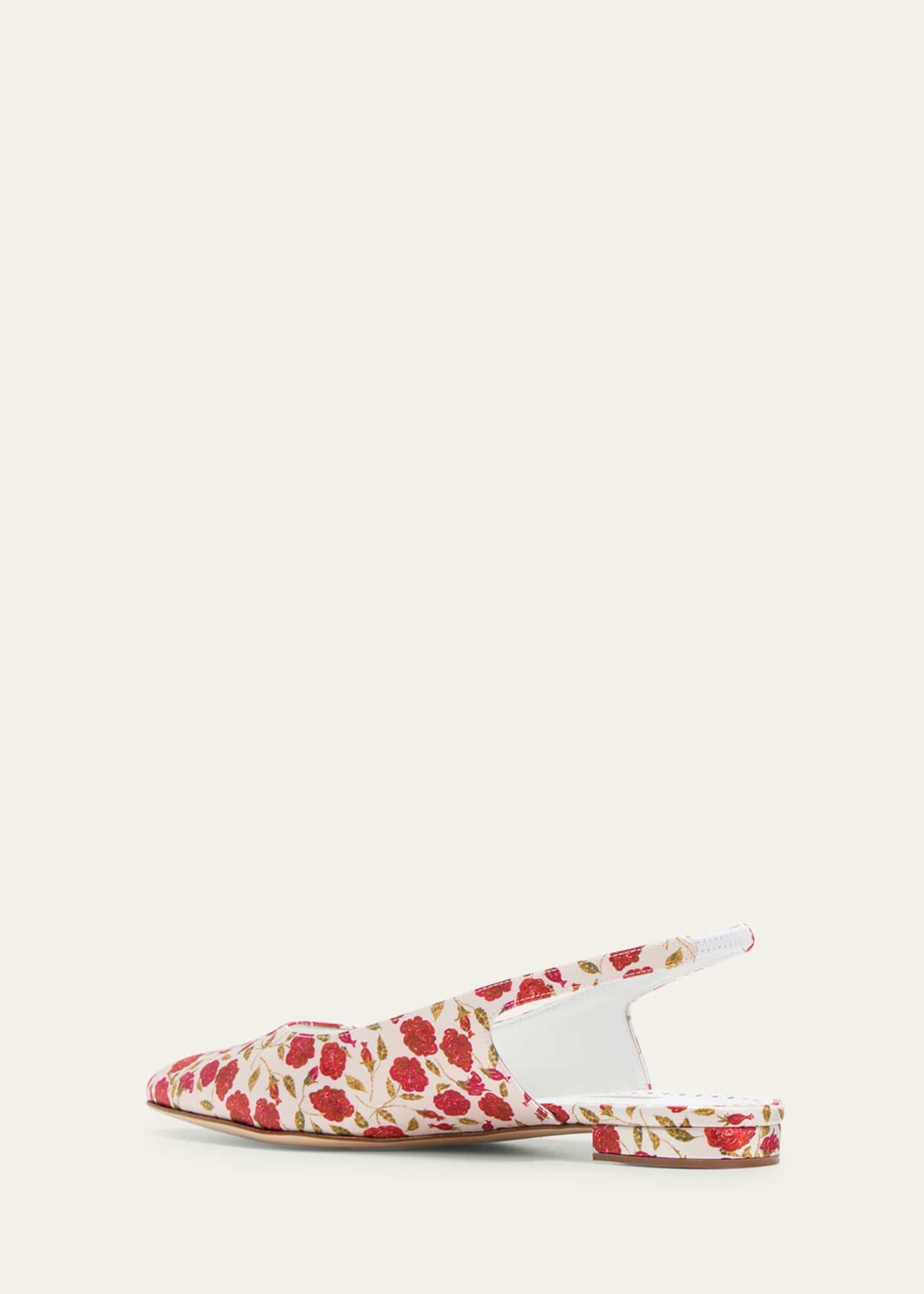 Manolo Blahnik Sawra Floral Slingback Ballerina Flats Image 2 of 3