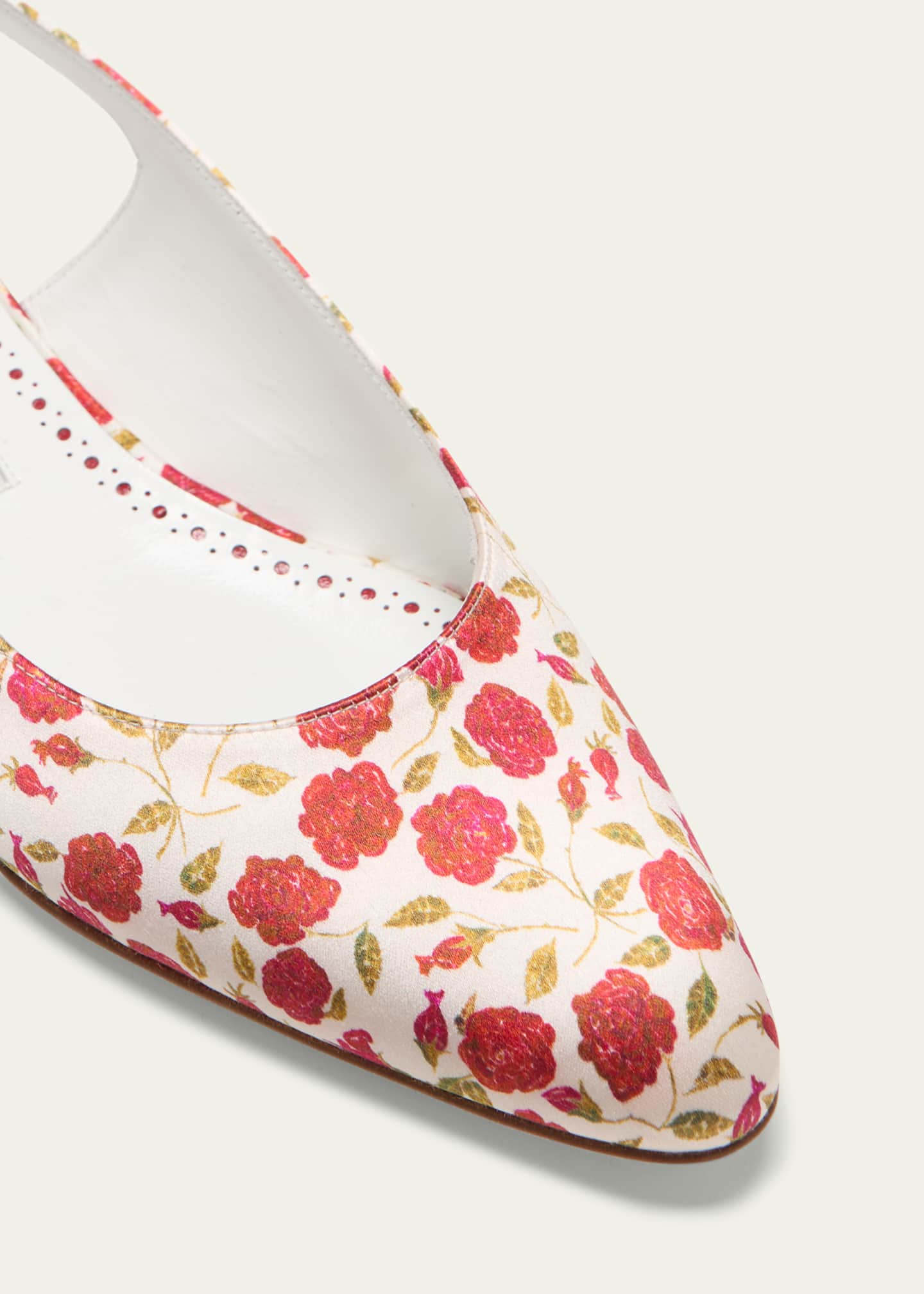 Manolo Blahnik Sawra Floral Slingback Ballerina Flats Image 3 of 3