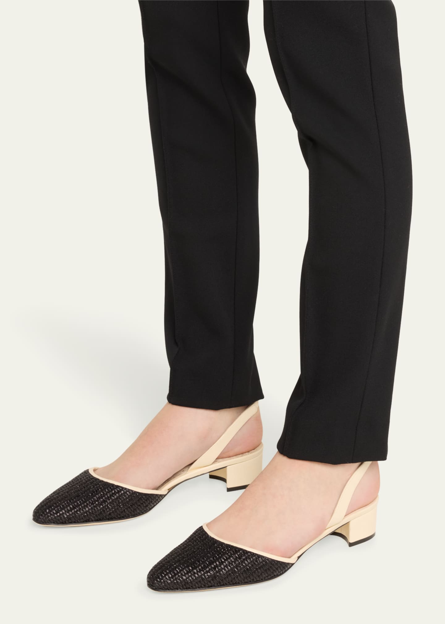 Manolo Blahnik Woven Slingback Ballerina Pumps Image 2 of 5