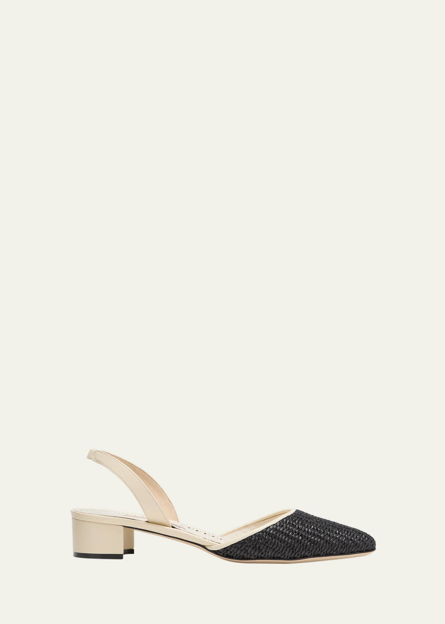 Manolo Blahnik Woven Slingback Ballerina Pumps Image 1 of 5