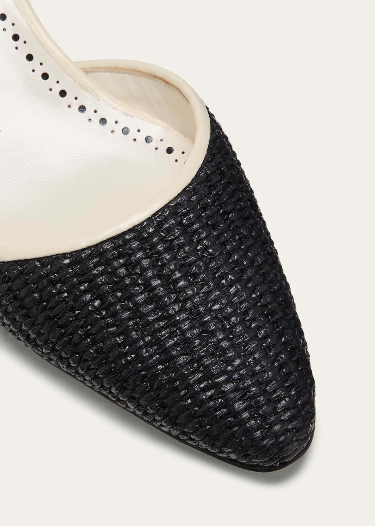 Manolo Blahnik Woven Slingback Ballerina Pumps Image 5 of 5
