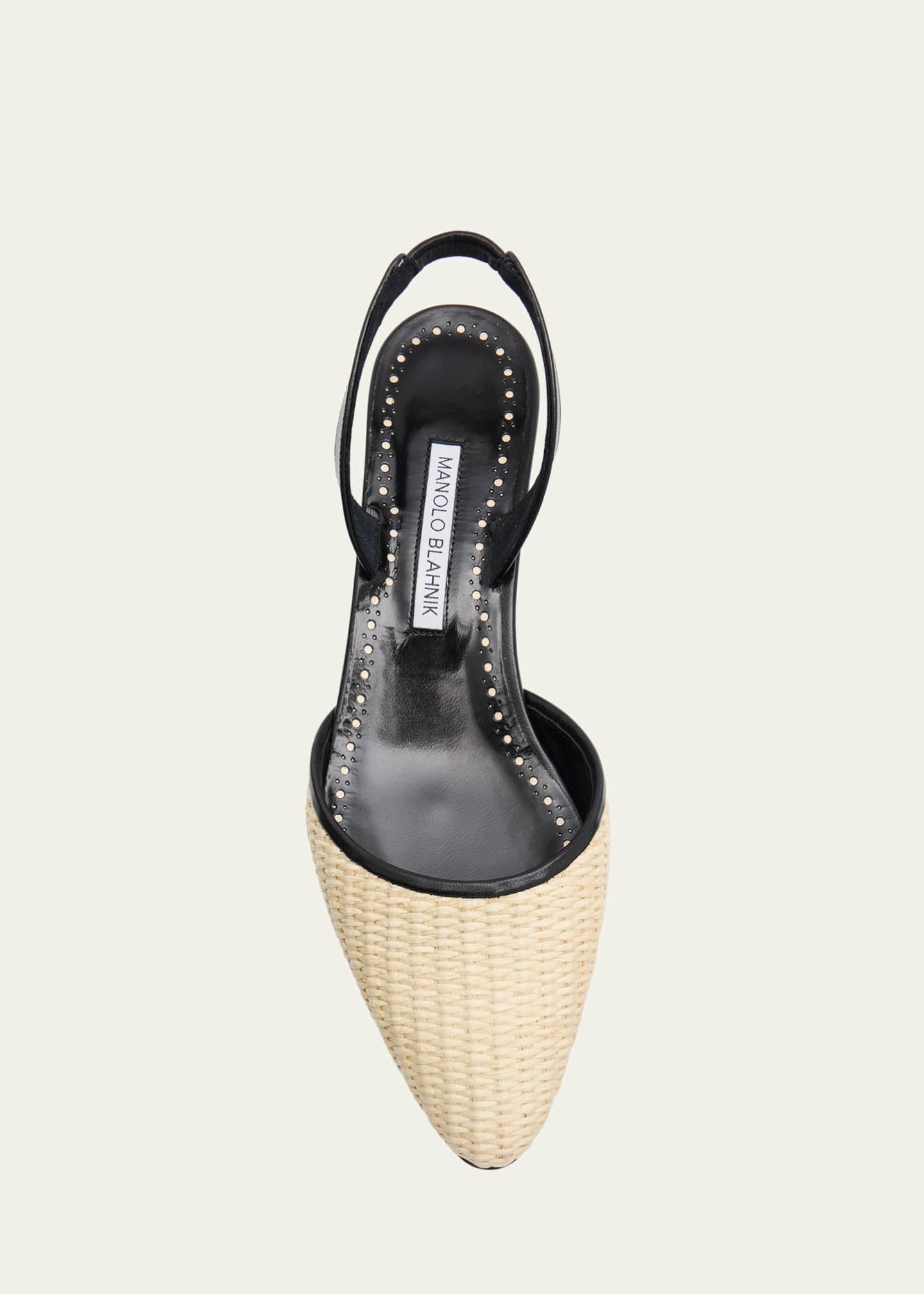 Manolo Blahnik Woven Slingback Ballerina Pumps Image 4 of 4