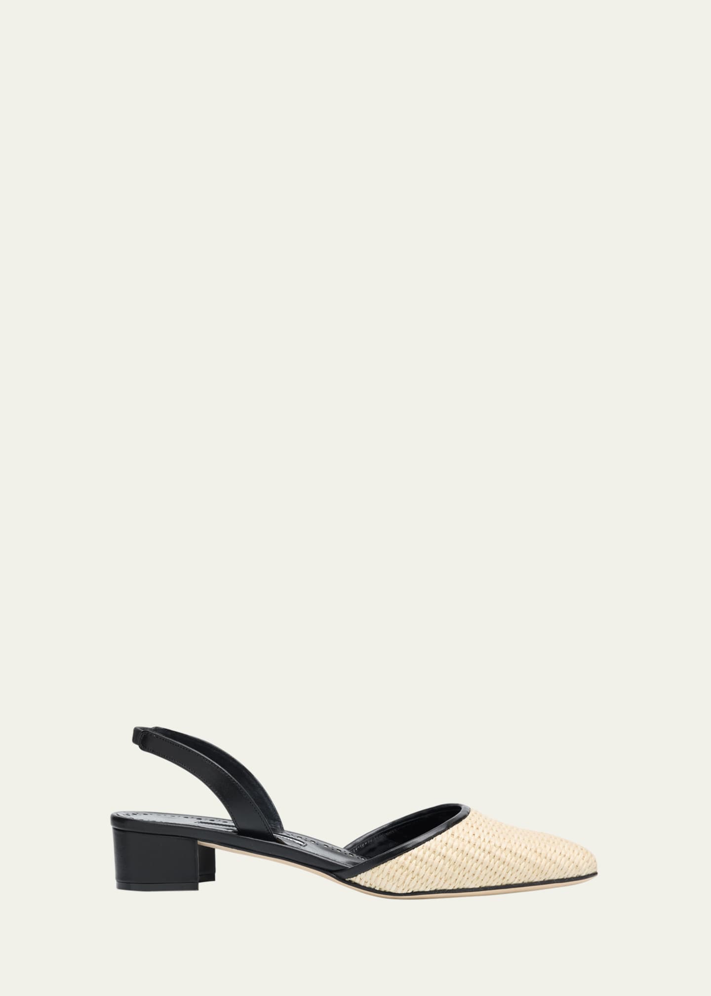 Manolo Blahnik Woven Slingback Ballerina Pumps Image 1 of 4