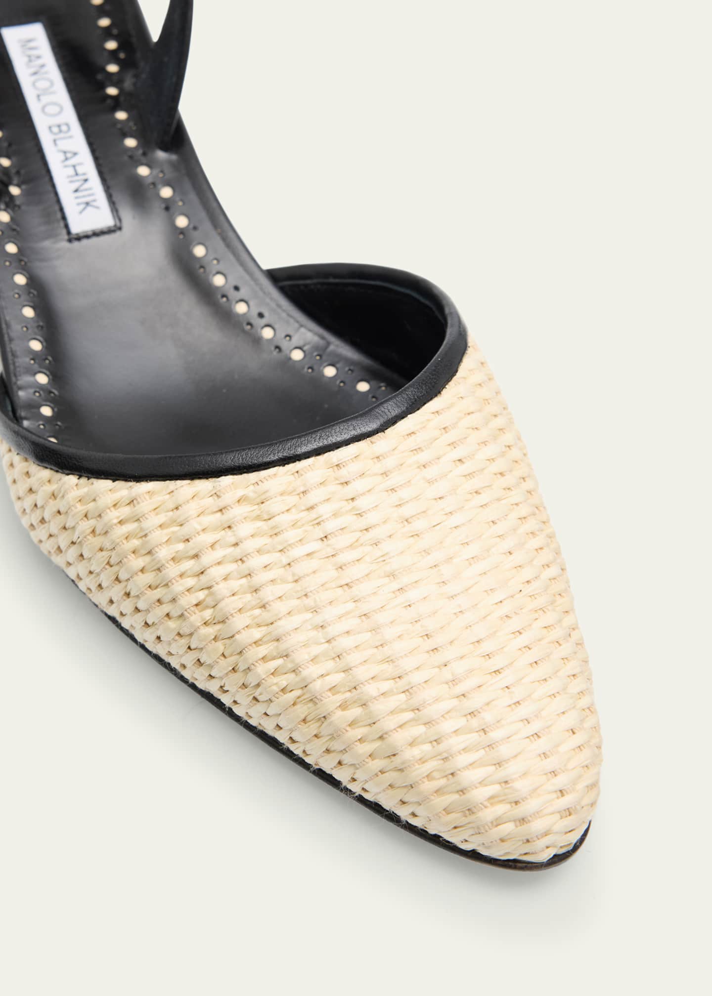 Manolo Blahnik Woven Slingback Ballerina Pumps Image 3 of 4