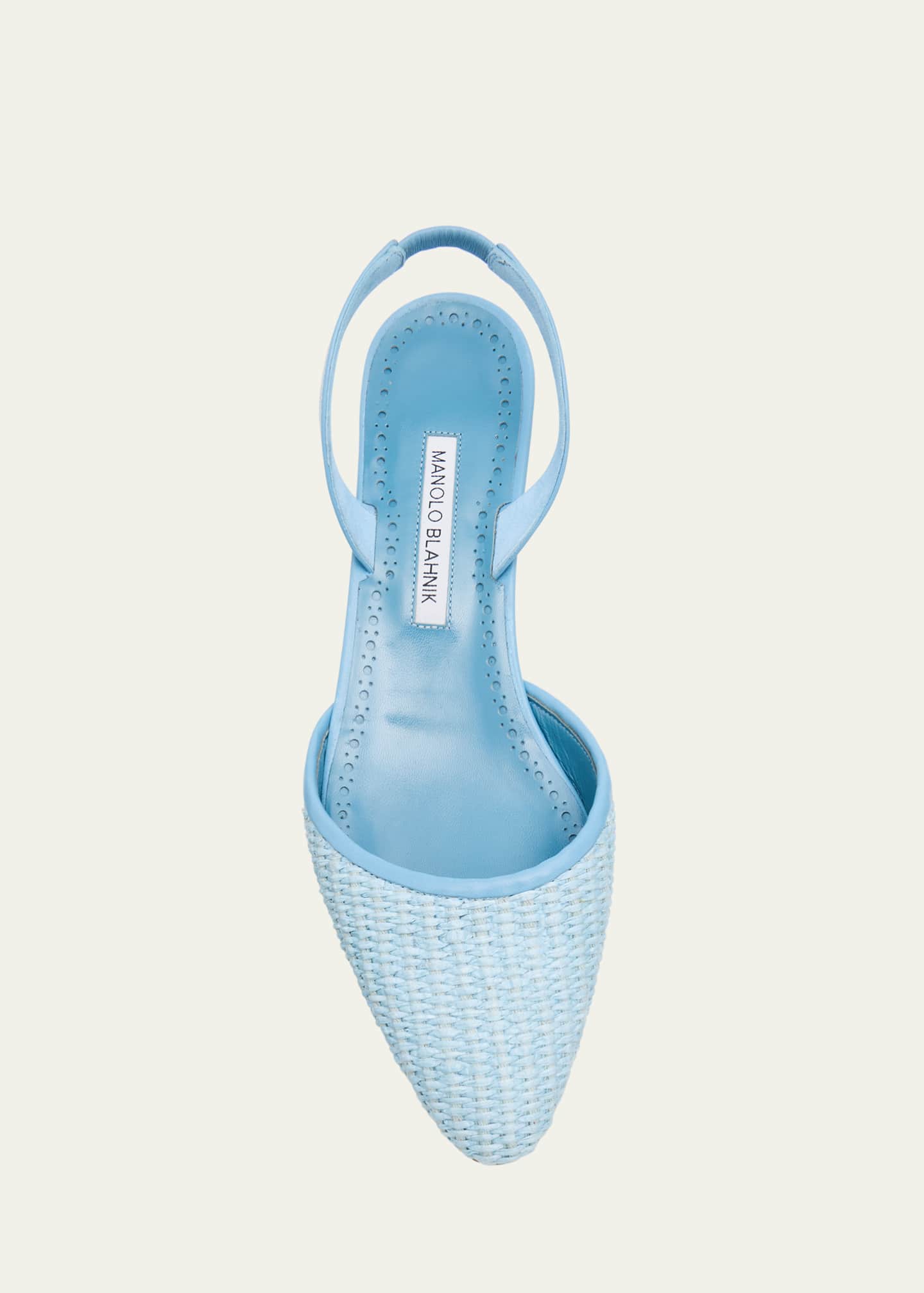 Manolo Blahnik Woven Slingback Ballerina Pumps Image 4 of 4