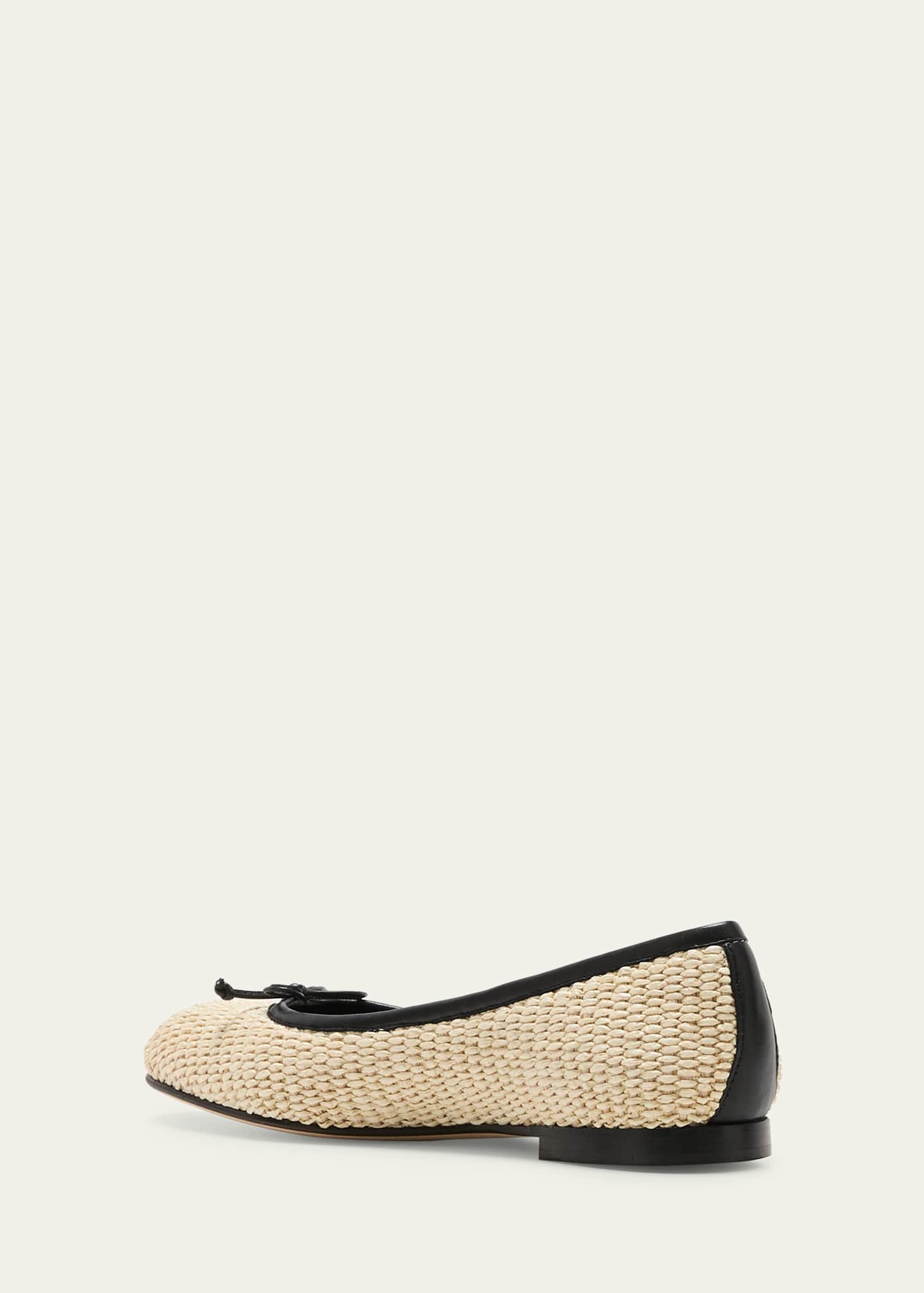 Manolo Blahnik Veralli Woven Bow Ballerina Flats Image 4 of 5