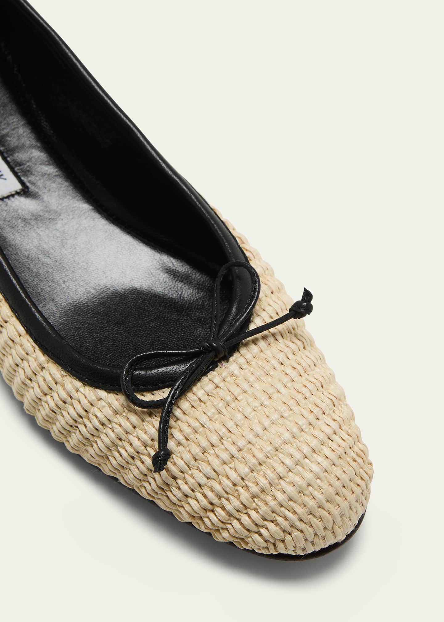 Manolo Blahnik Veralli Woven Bow Ballerina Flats Image 5 of 5