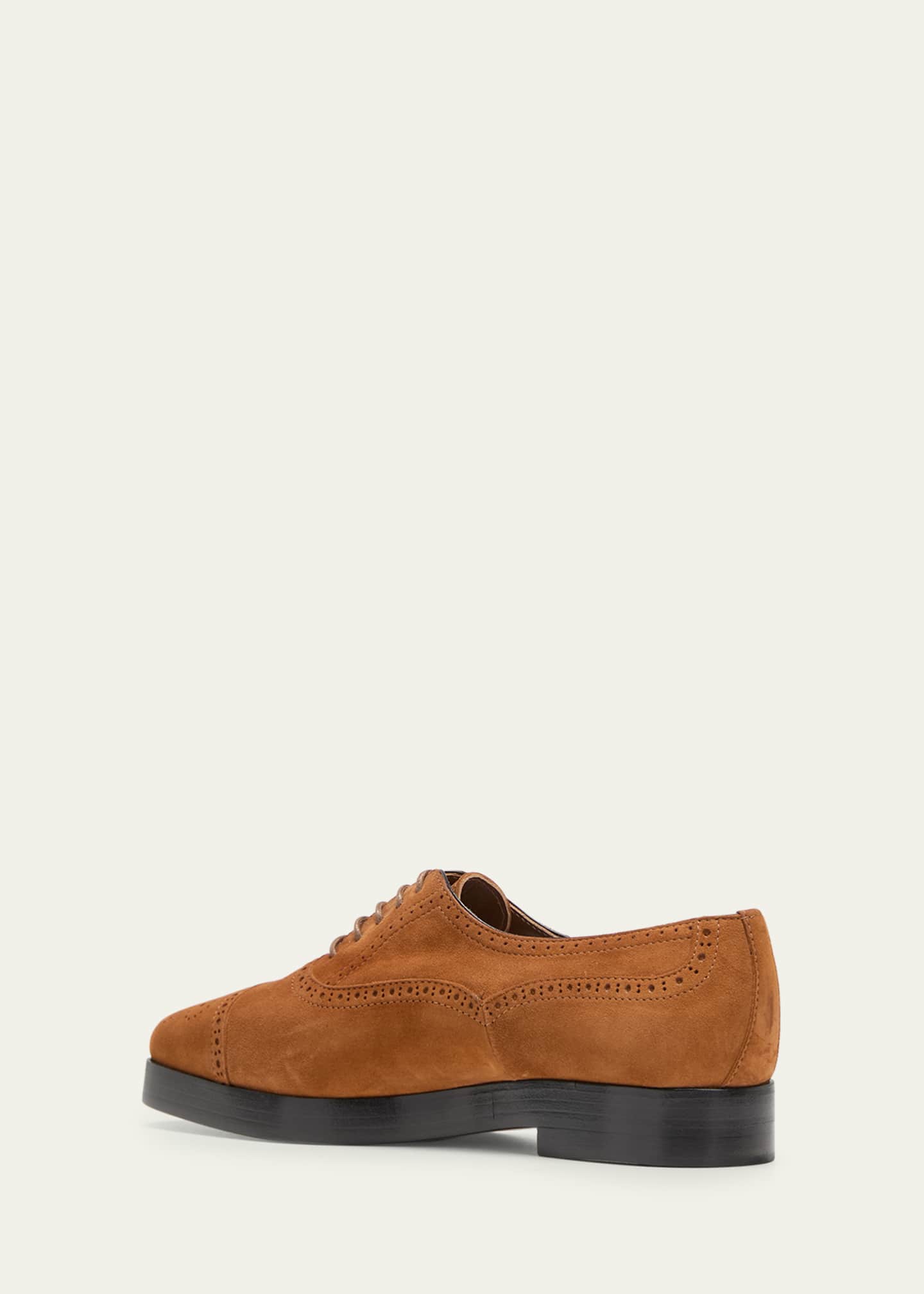 Manolo Blahnik Bation Perforated Suede Derby Loafers Image 2 of 3