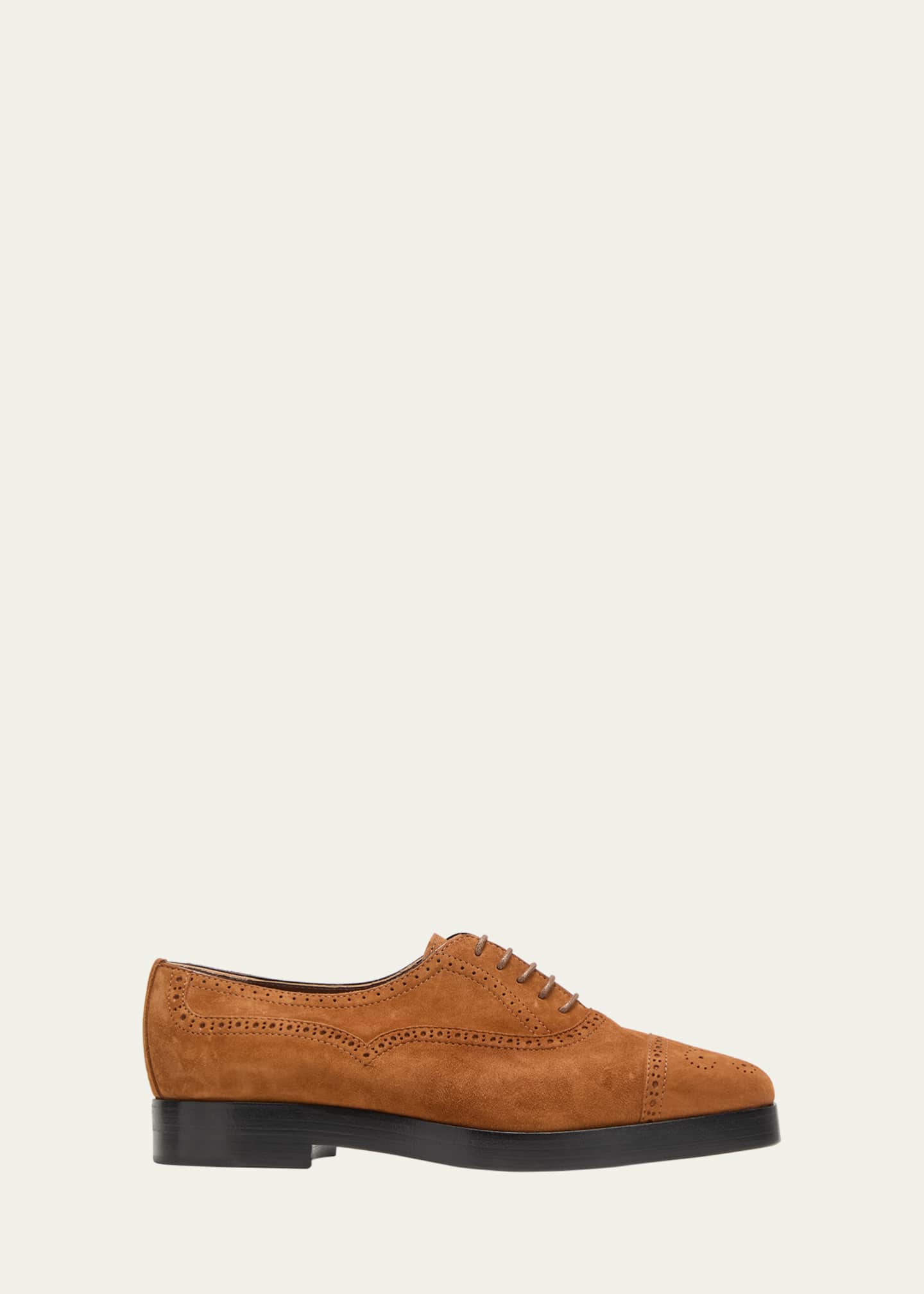 Manolo Blahnik Bation Perforated Suede Derby Loafers Image 1 of 3
