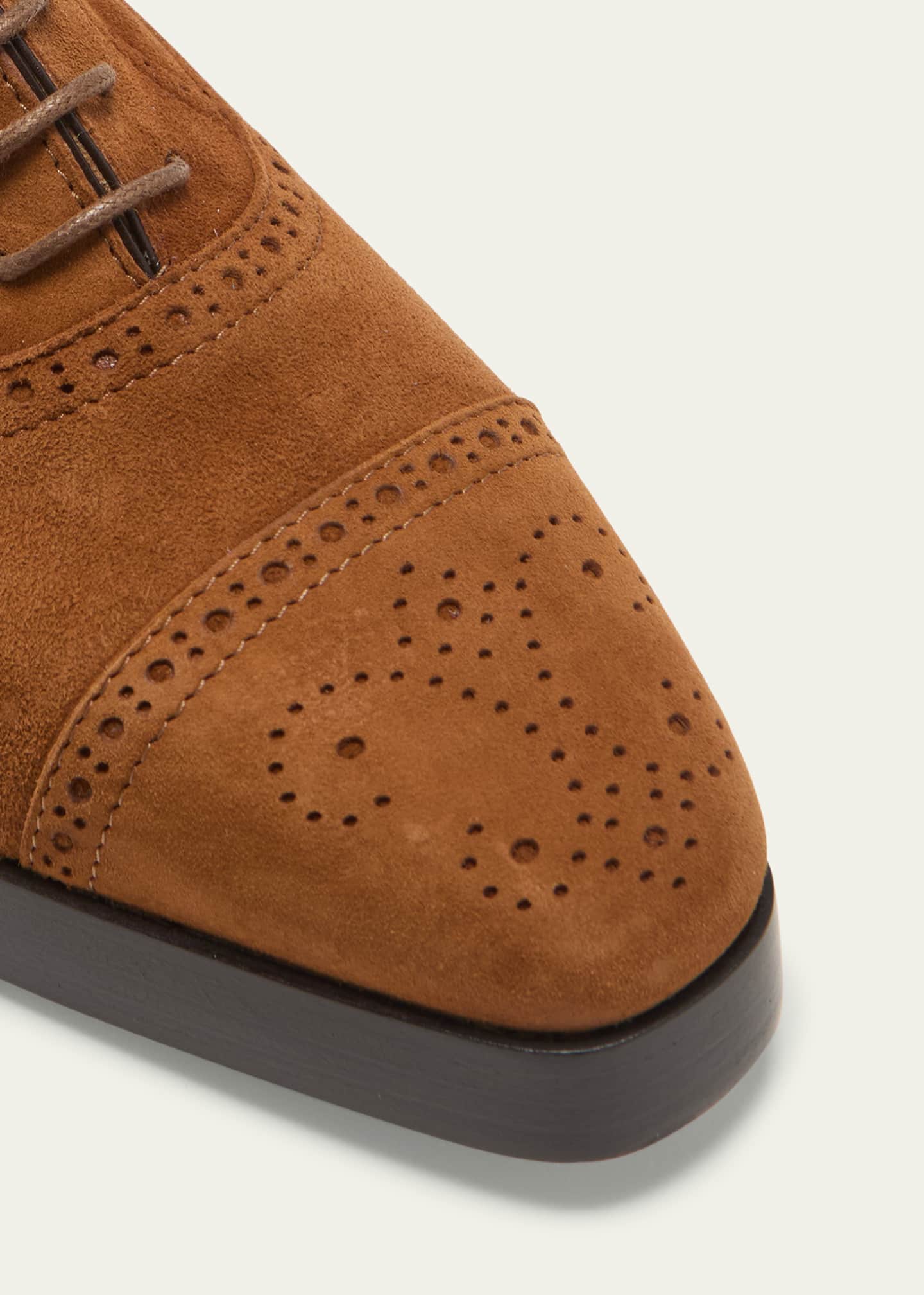 Manolo Blahnik Bation Perforated Suede Derby Loafers Image 3 of 3