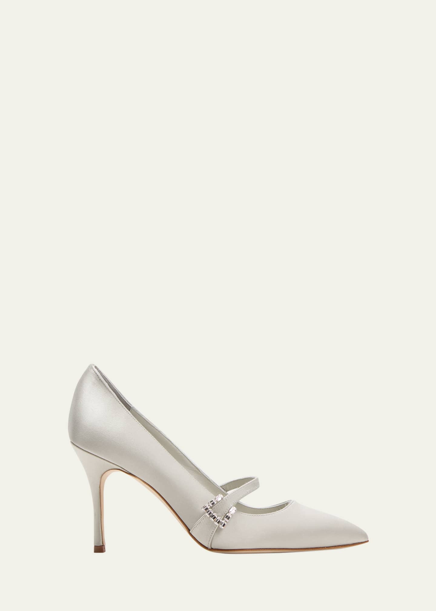 Manolo Blahnik Ramima Fabio Satin Mary Jane Pumps Image 1 of 3