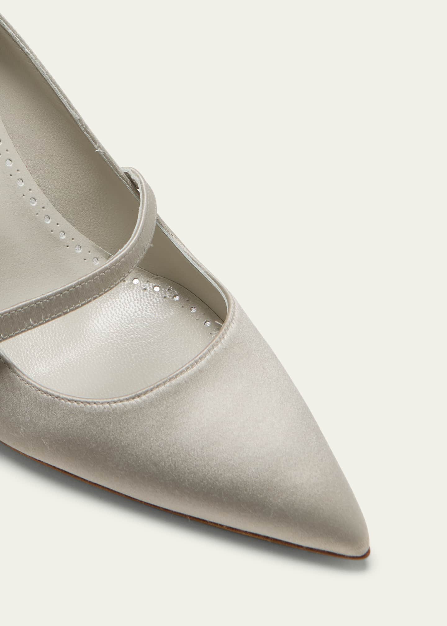 Manolo Blahnik Ramima Fabio Satin Mary Jane Pumps Image 3 of 3