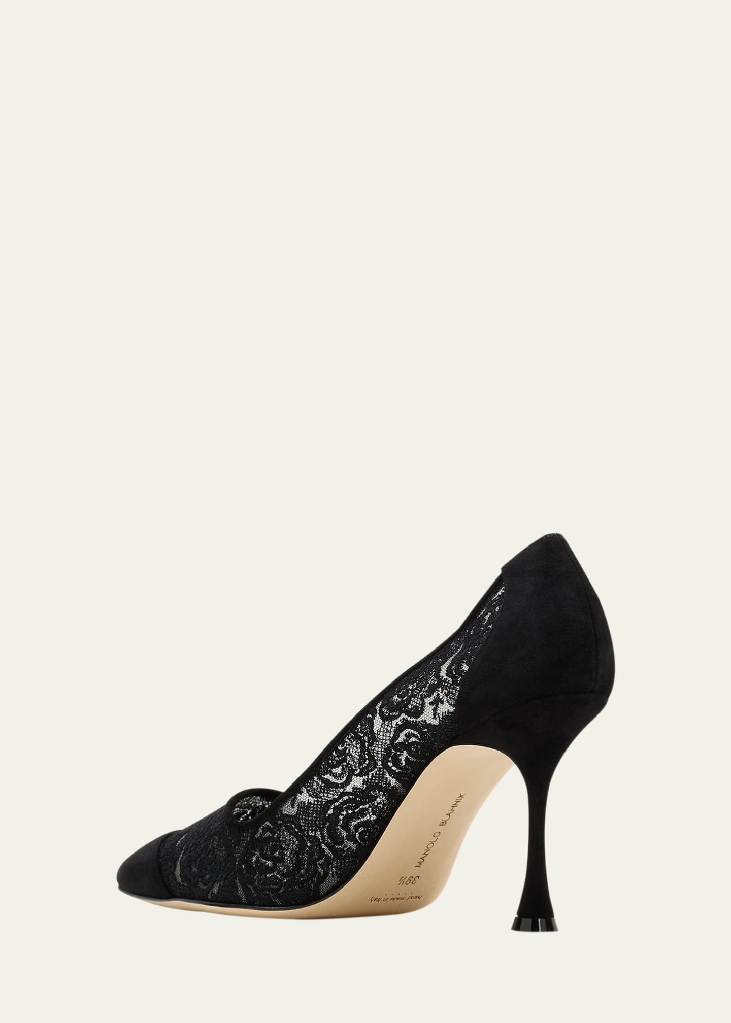 Manolo Blahnik Sololaria Pointed Lace Pumps Image 4 of 5