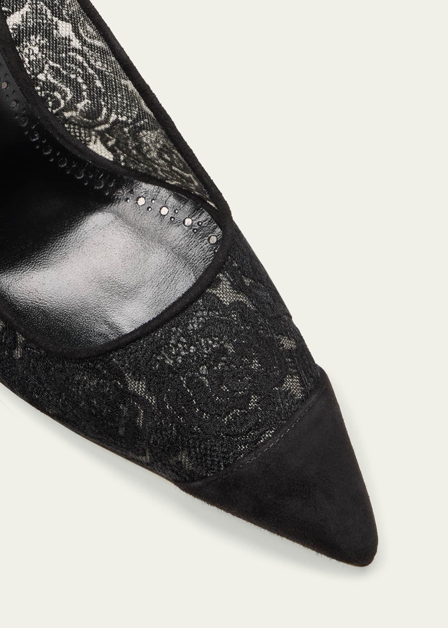 Manolo Blahnik Sololaria Pointed Lace Pumps Image 5 of 5