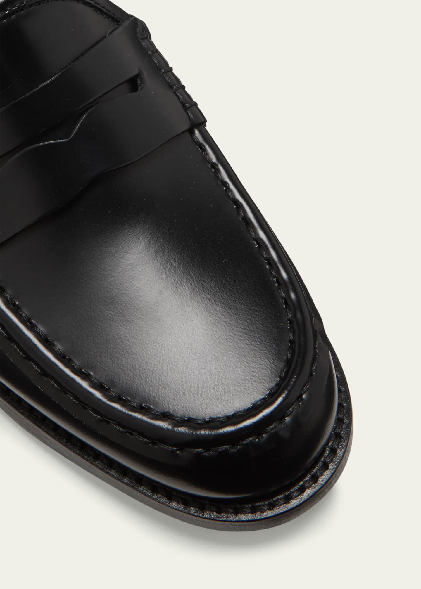 Manolo Blahnik Prepina Leather Penny Loafers Image 3 of 3