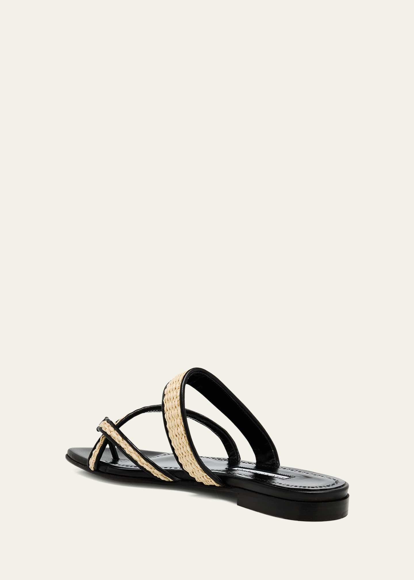 Manolo Blahnik Susara Woven Flat Slide Sandals - Bergdorf Goodman