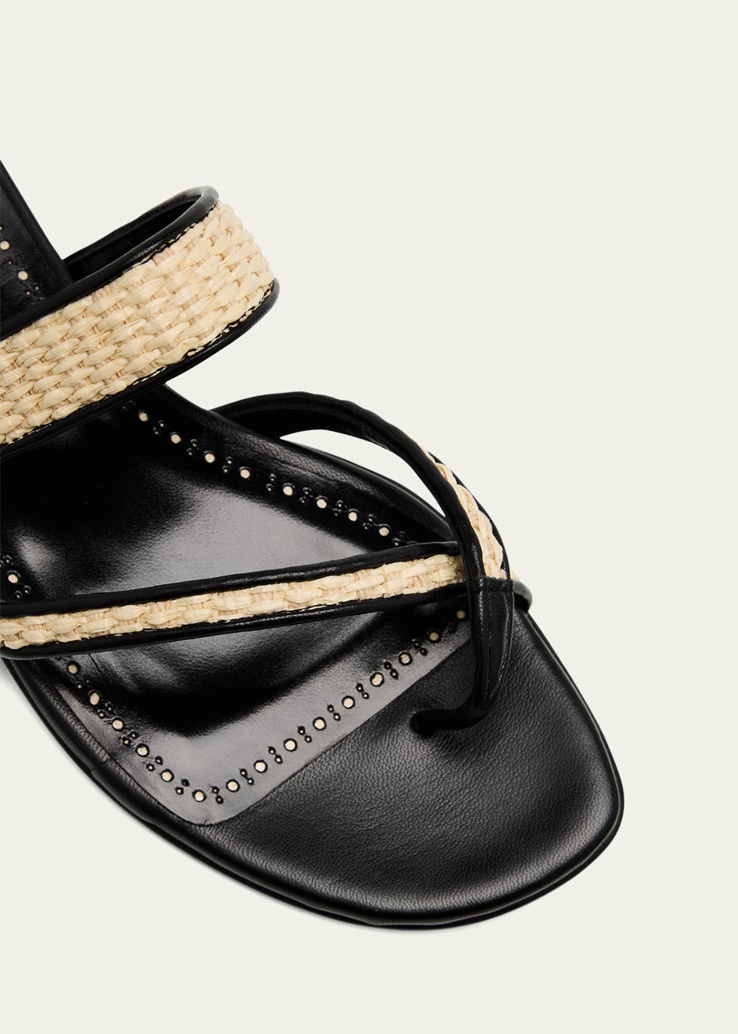 Manolo Blahnik Susara Woven Flat Slide Sandals - Bergdorf Goodman