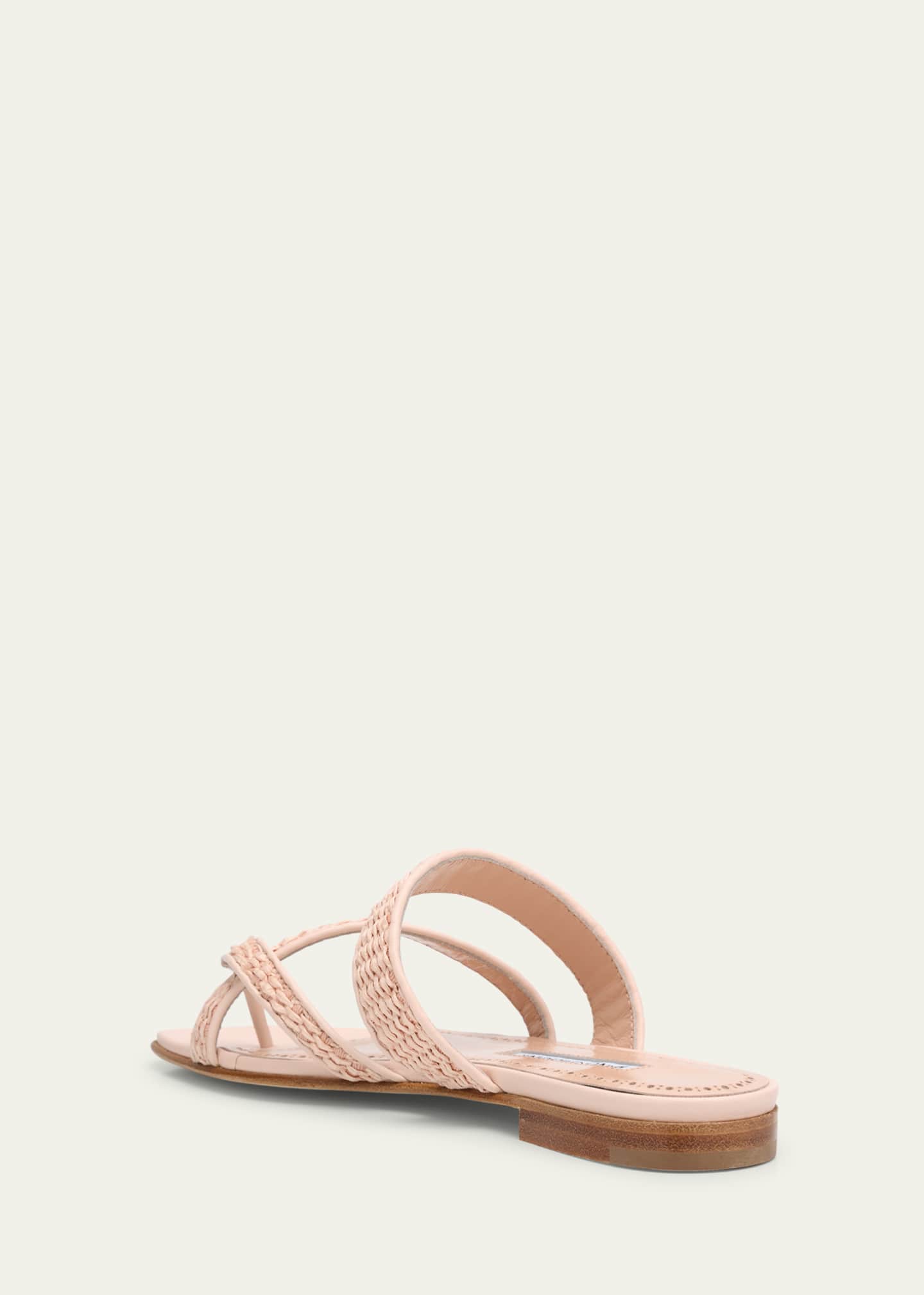 Manolo Blahnik Susara Woven Flat Slide Sandals Image 2 of 4