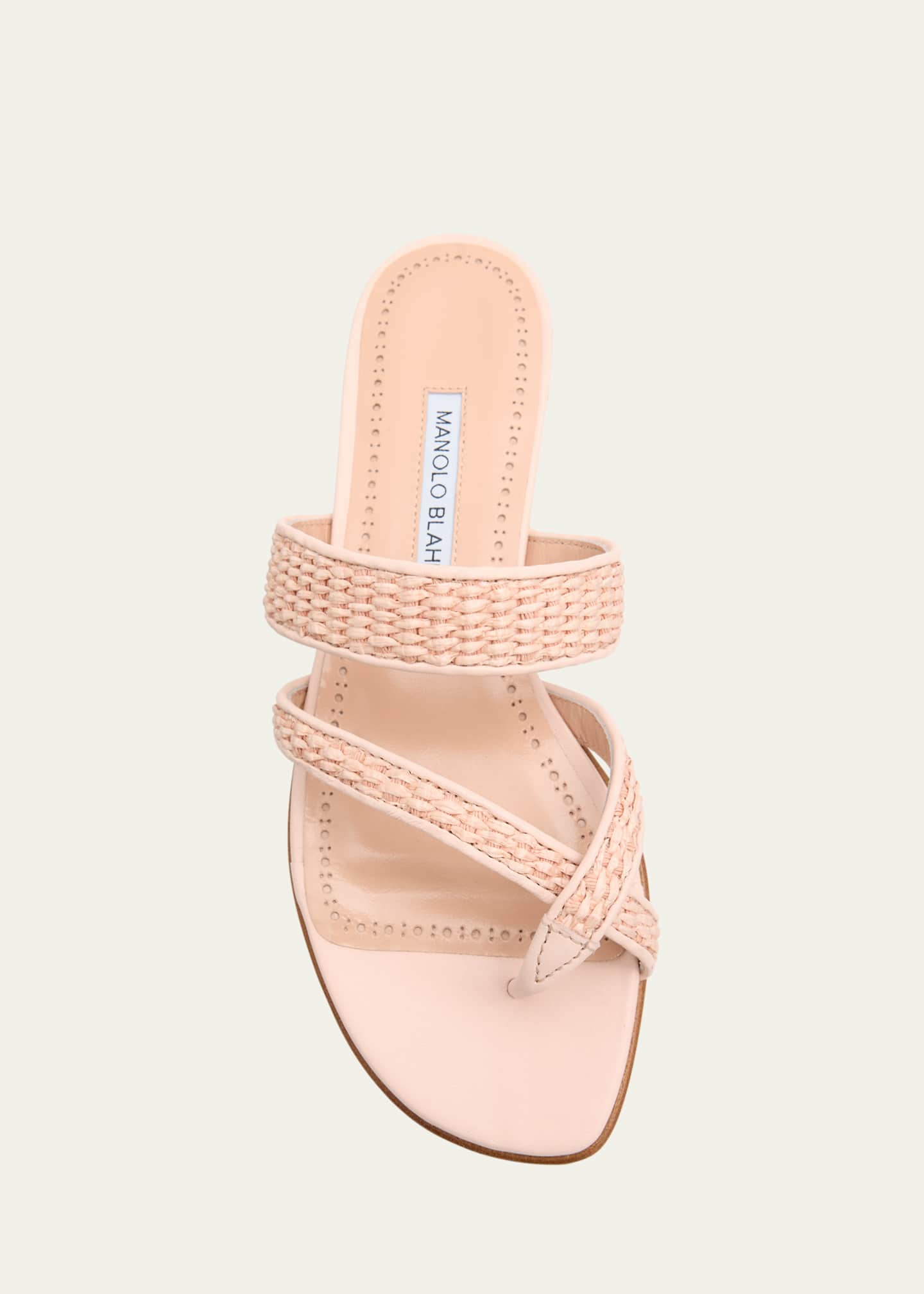 Manolo Blahnik Susara Woven Flat Slide Sandals Image 4 of 4