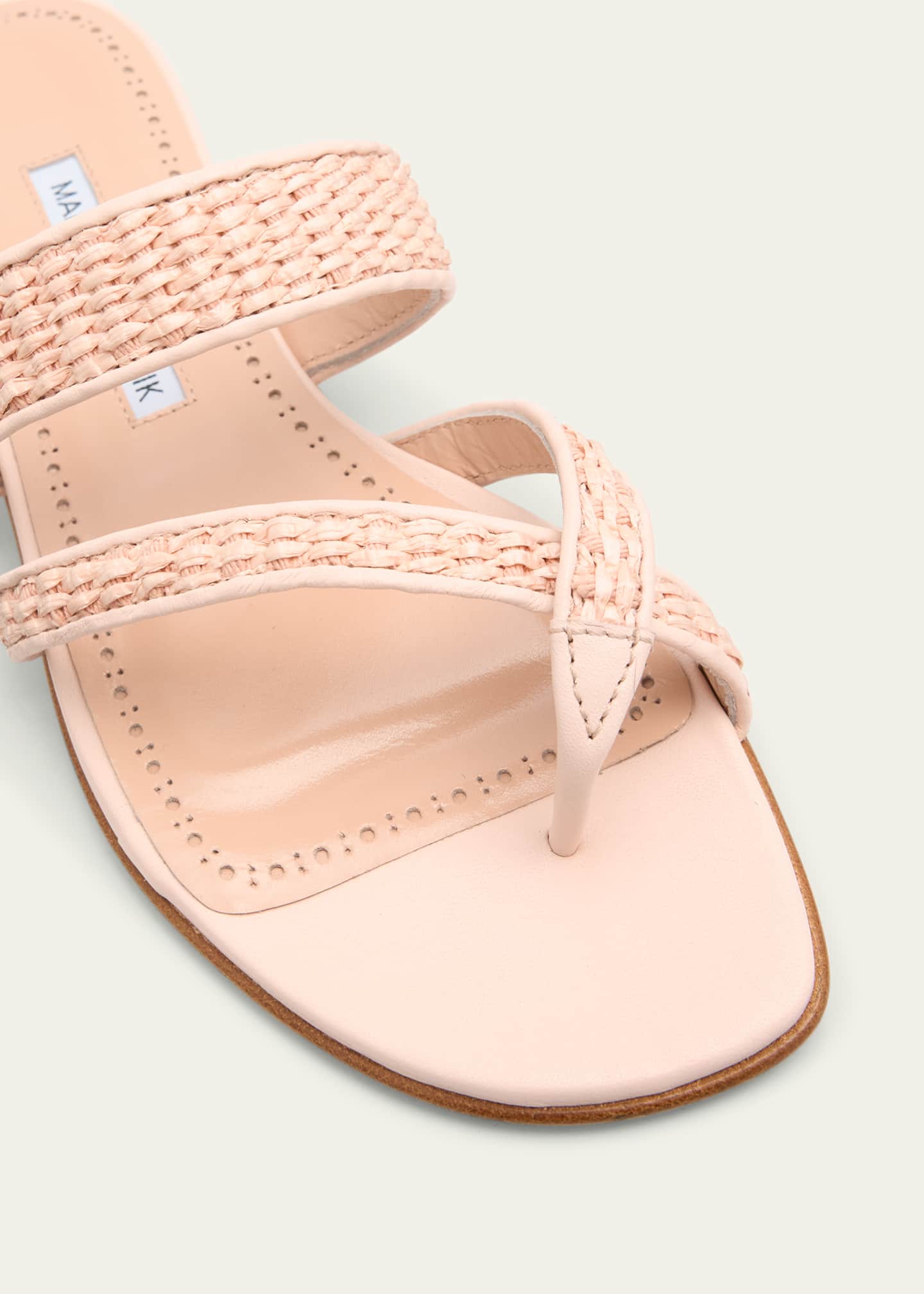 Manolo Blahnik Susara Woven Flat Slide Sandals Image 3 of 4