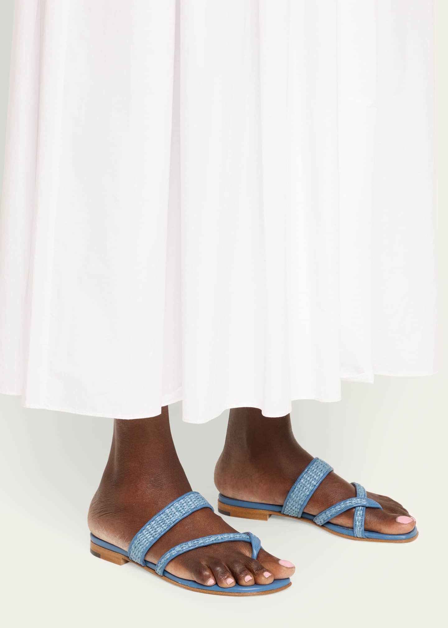 Manolo Blahnik Susara Woven Flat Slide Sandals Image 2 of 5