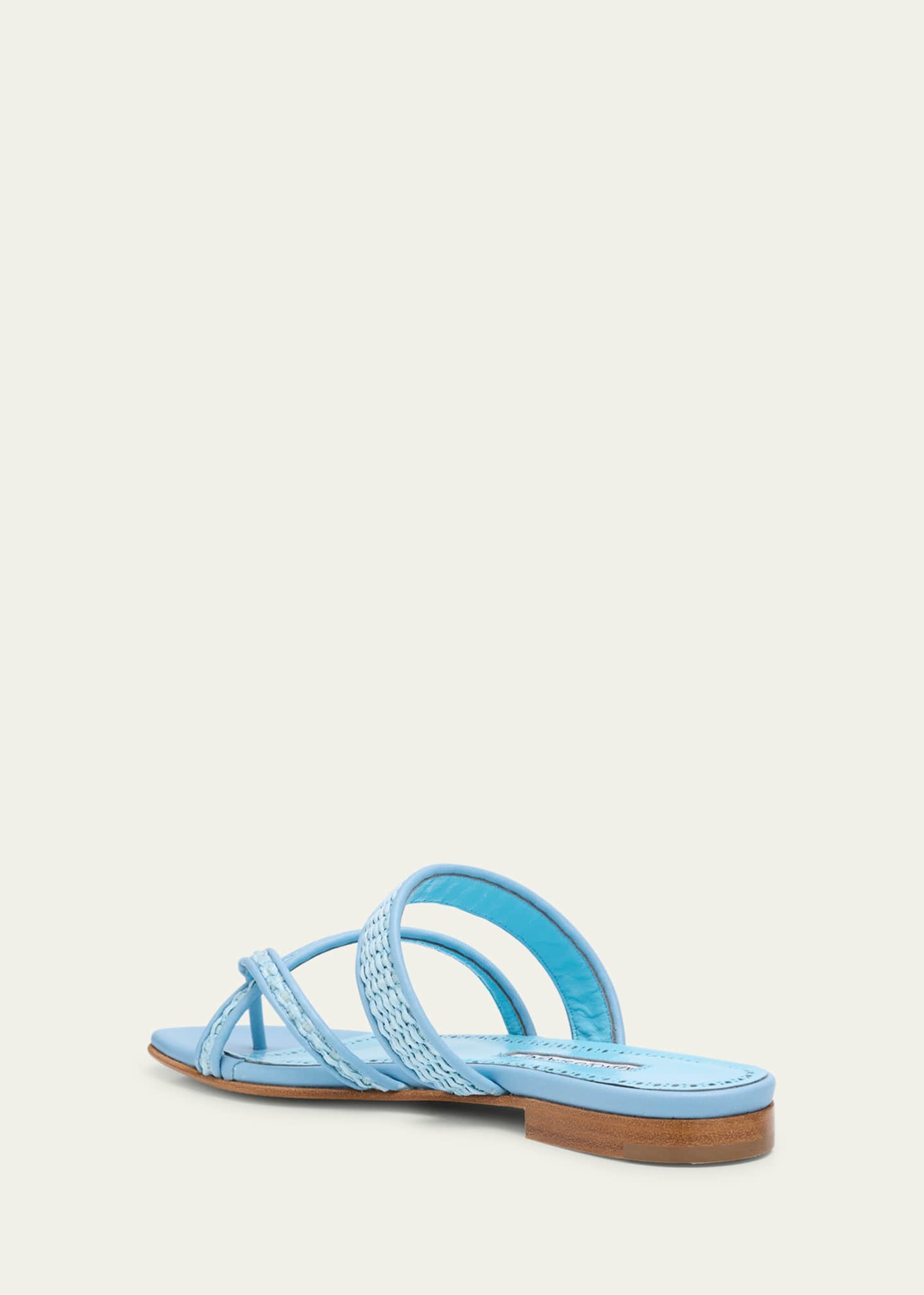Manolo Blahnik Susara Woven Flat Slide Sandals Image 2 of 4