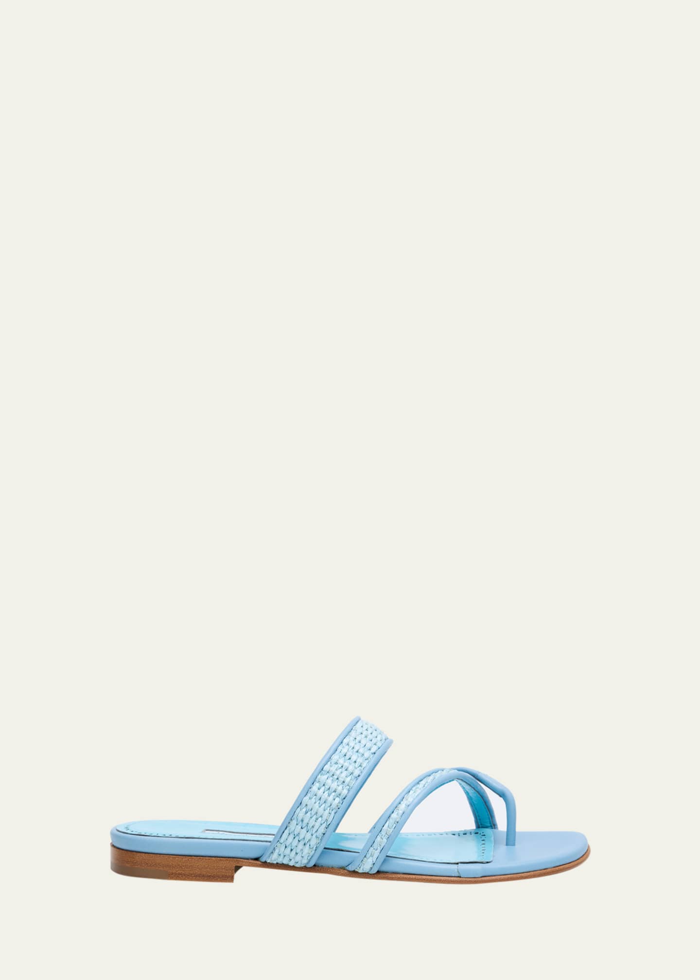 Manolo Blahnik Susara Woven Flat Slide Sandals Image 1 of 4