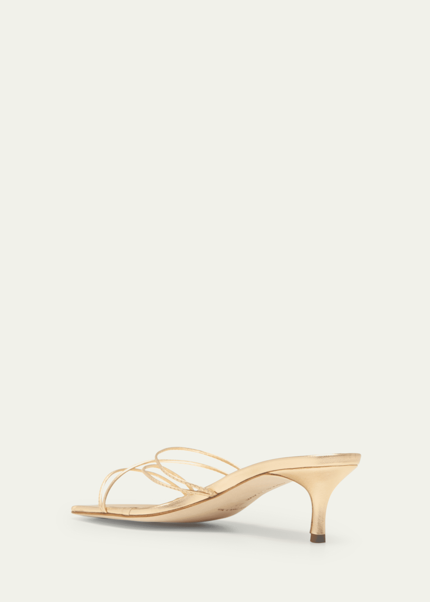 Manolo Blahnik Strappy Metallic Leather Slide Sandals Image 4 of 6